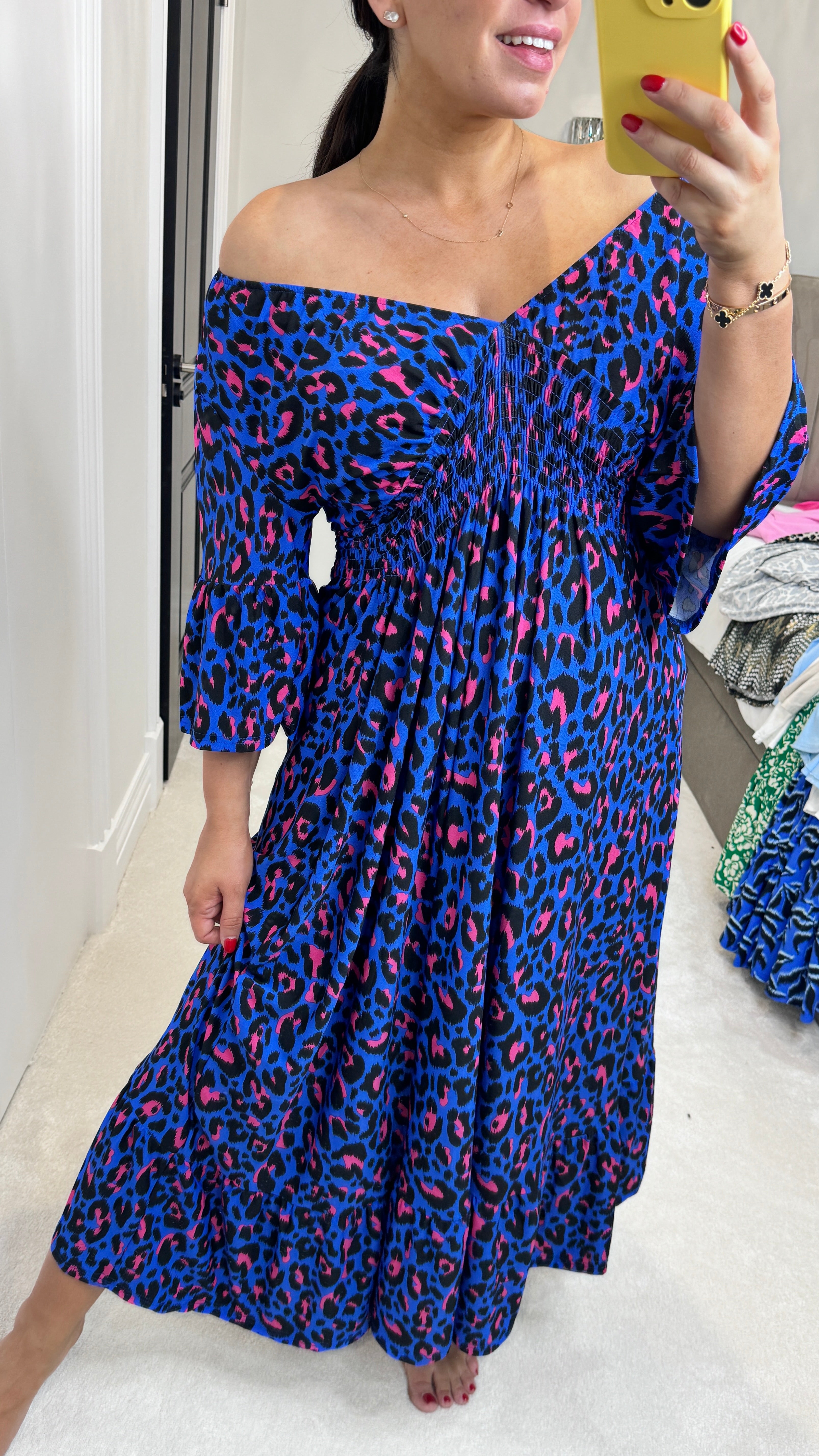 Rafaela Royal Blue Leopard Print Magic Dress BowsBoutiques Rafaela Royal Blue Leopard Print Magic Dress BowsBoutiques