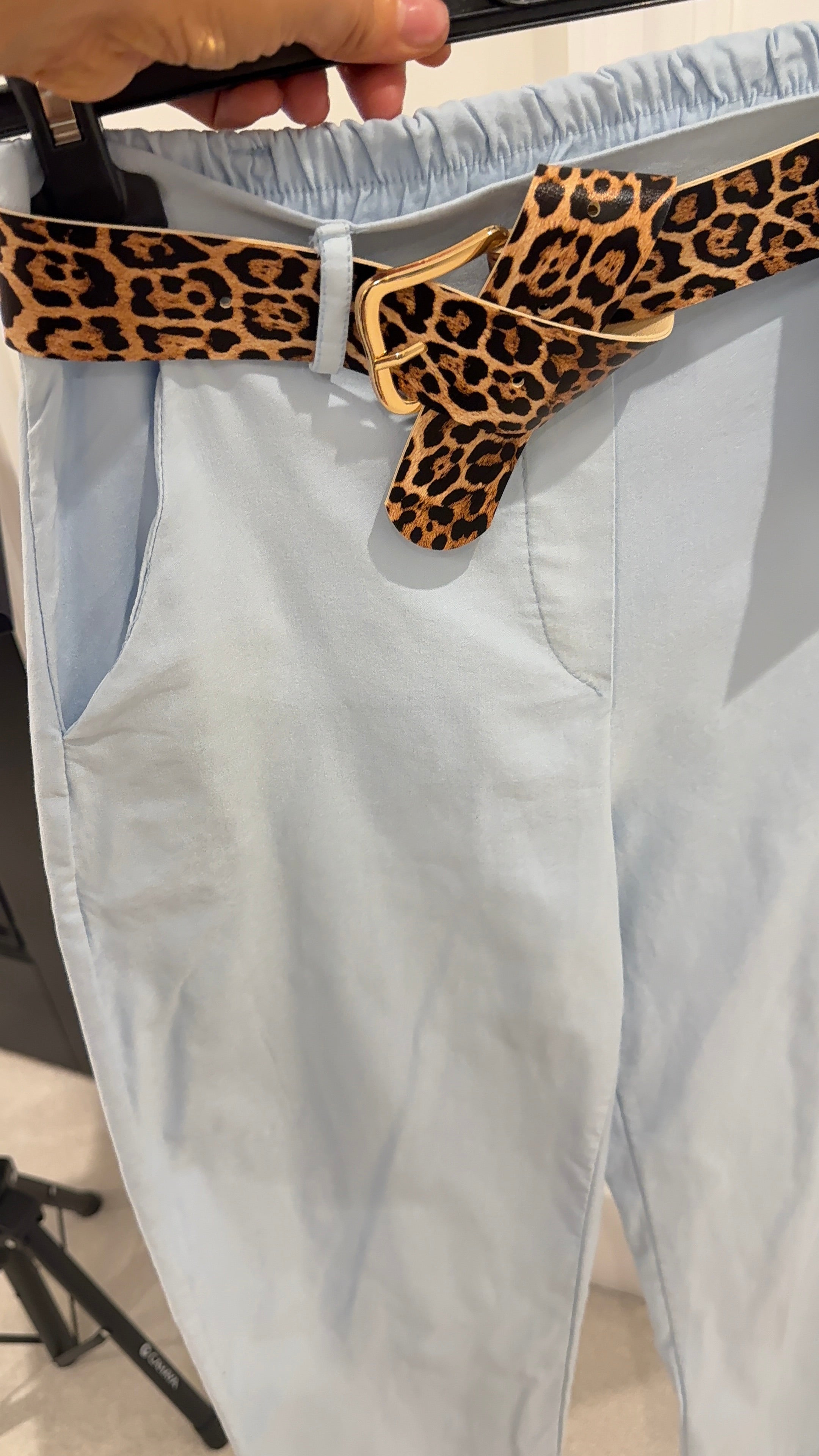 Nikko Plain Barrel Leg Belted Magic Trousers