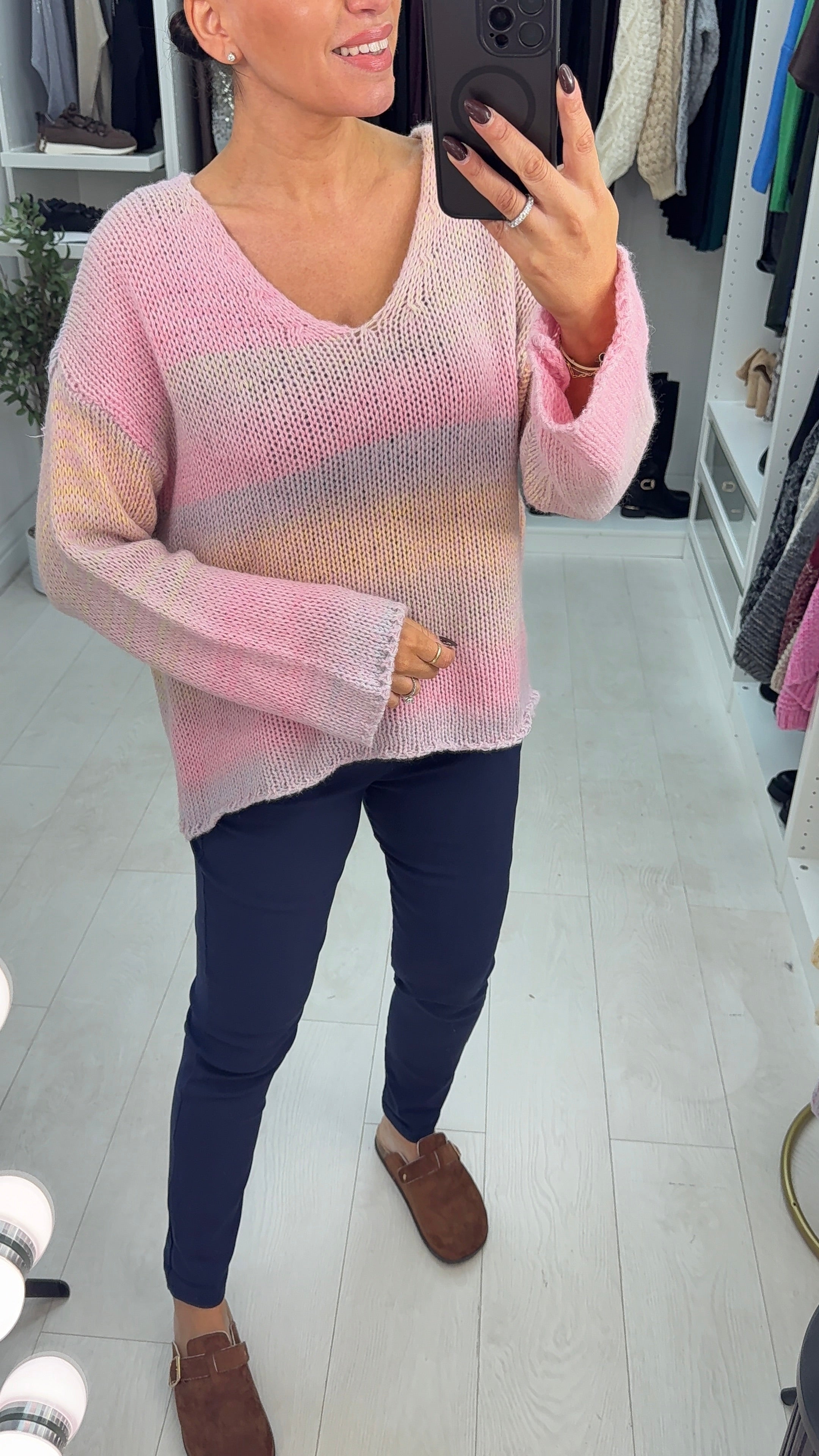 Kathie Ombre Dipped Hem Knit Jumper