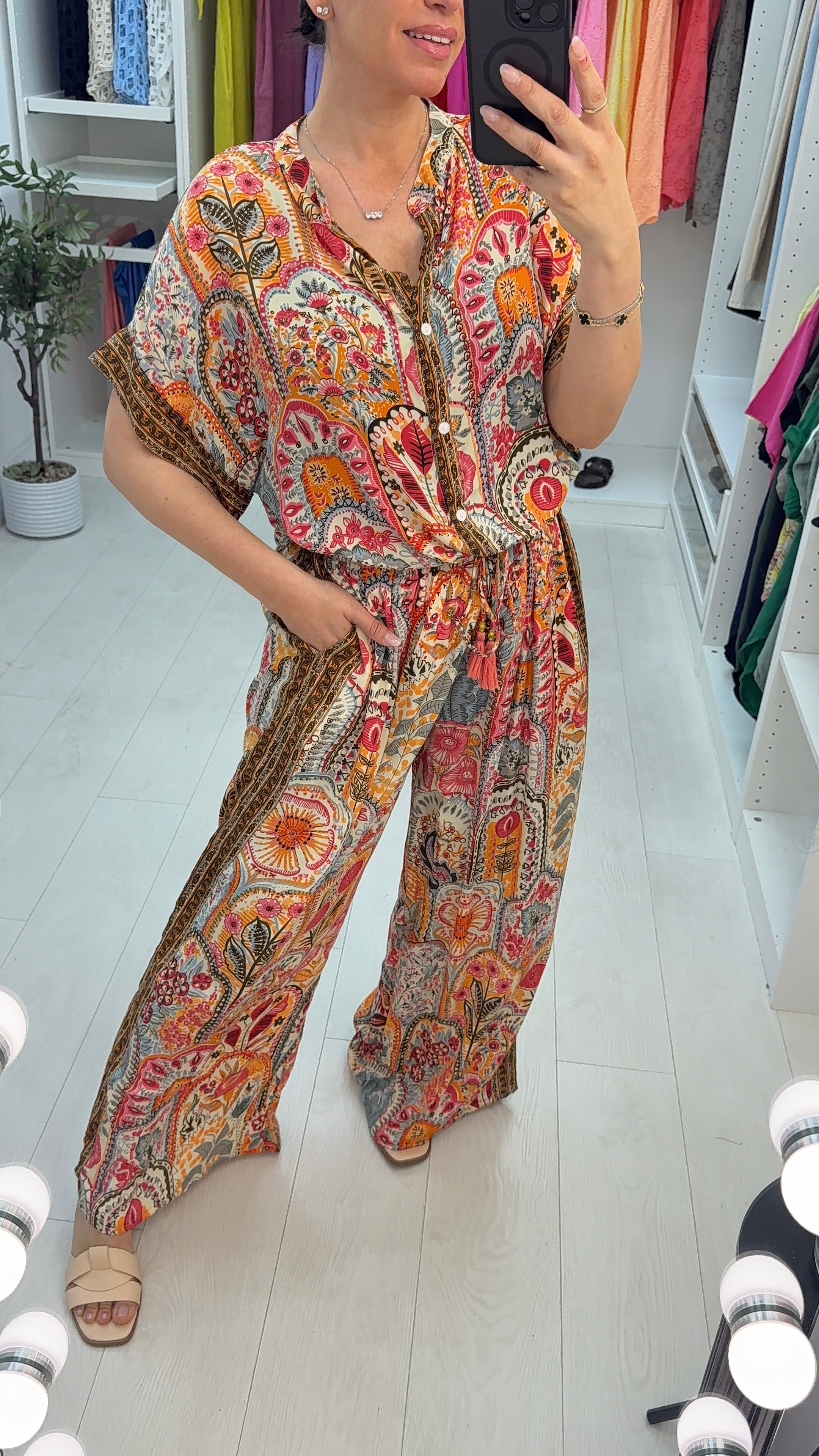 Violette Abstract Floral Print Loose Fit Co-Ord Set