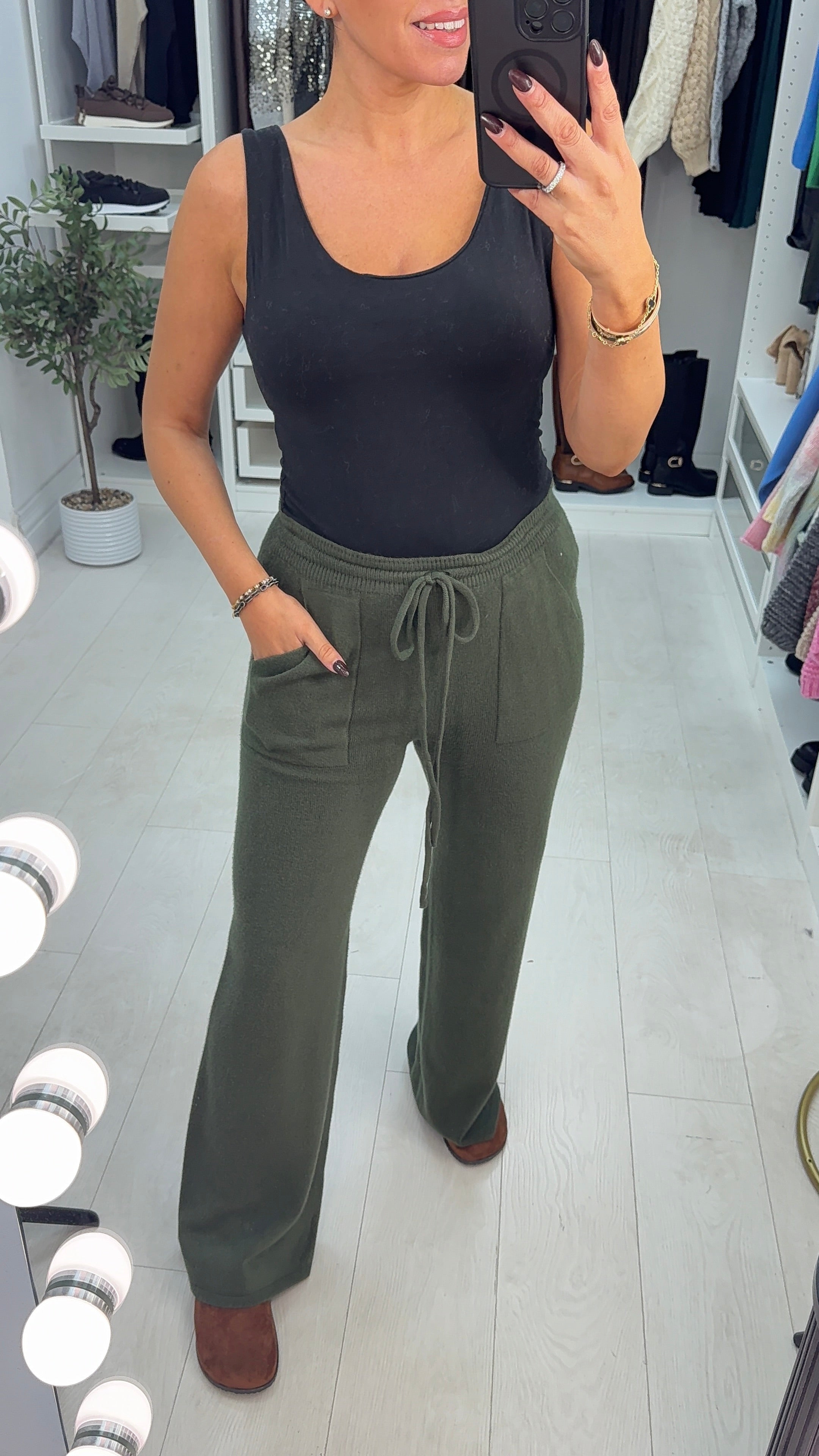 Alisha Plain Soft Knit Trousers