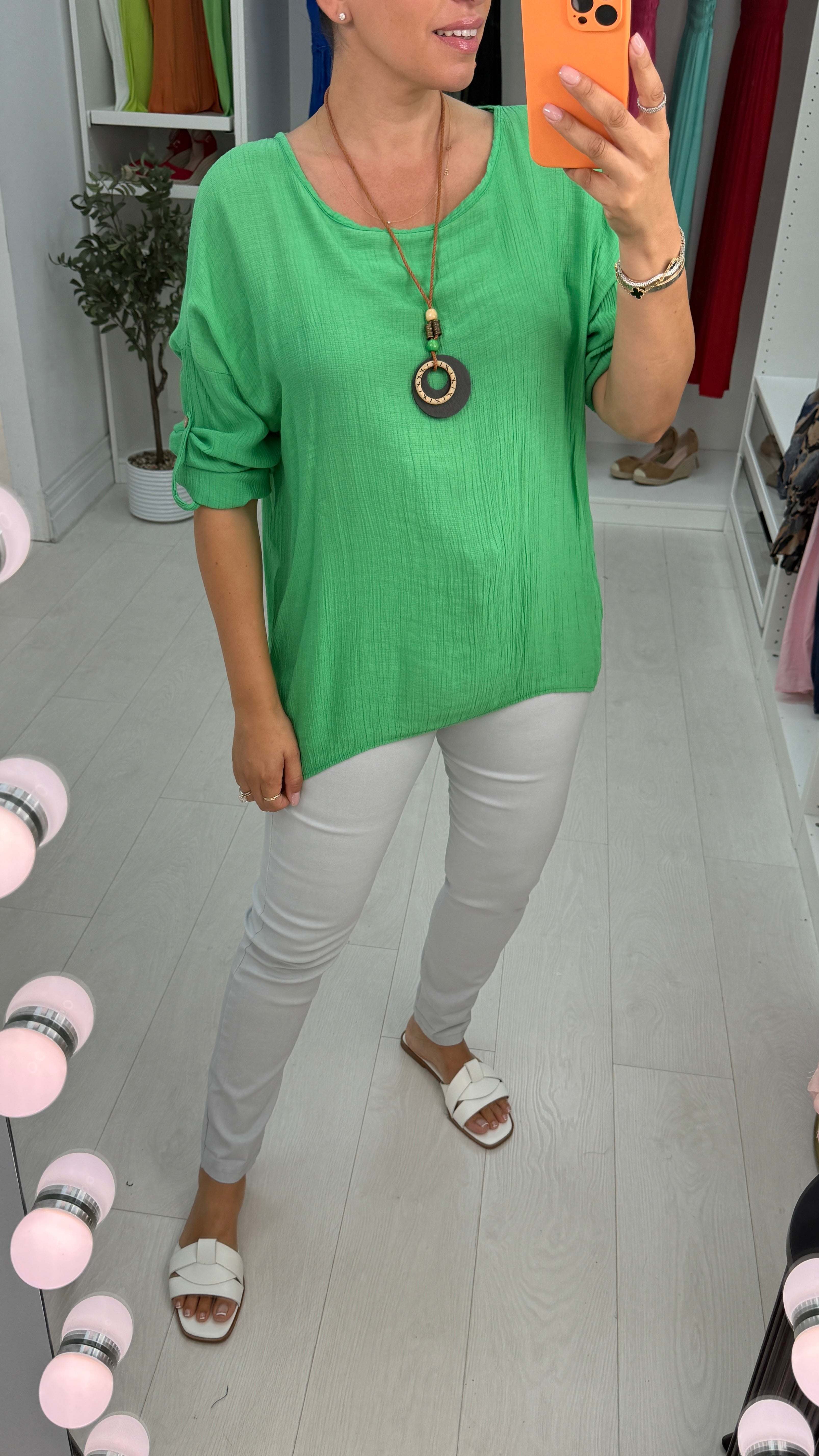 Eliska Plain Necklace Blouse