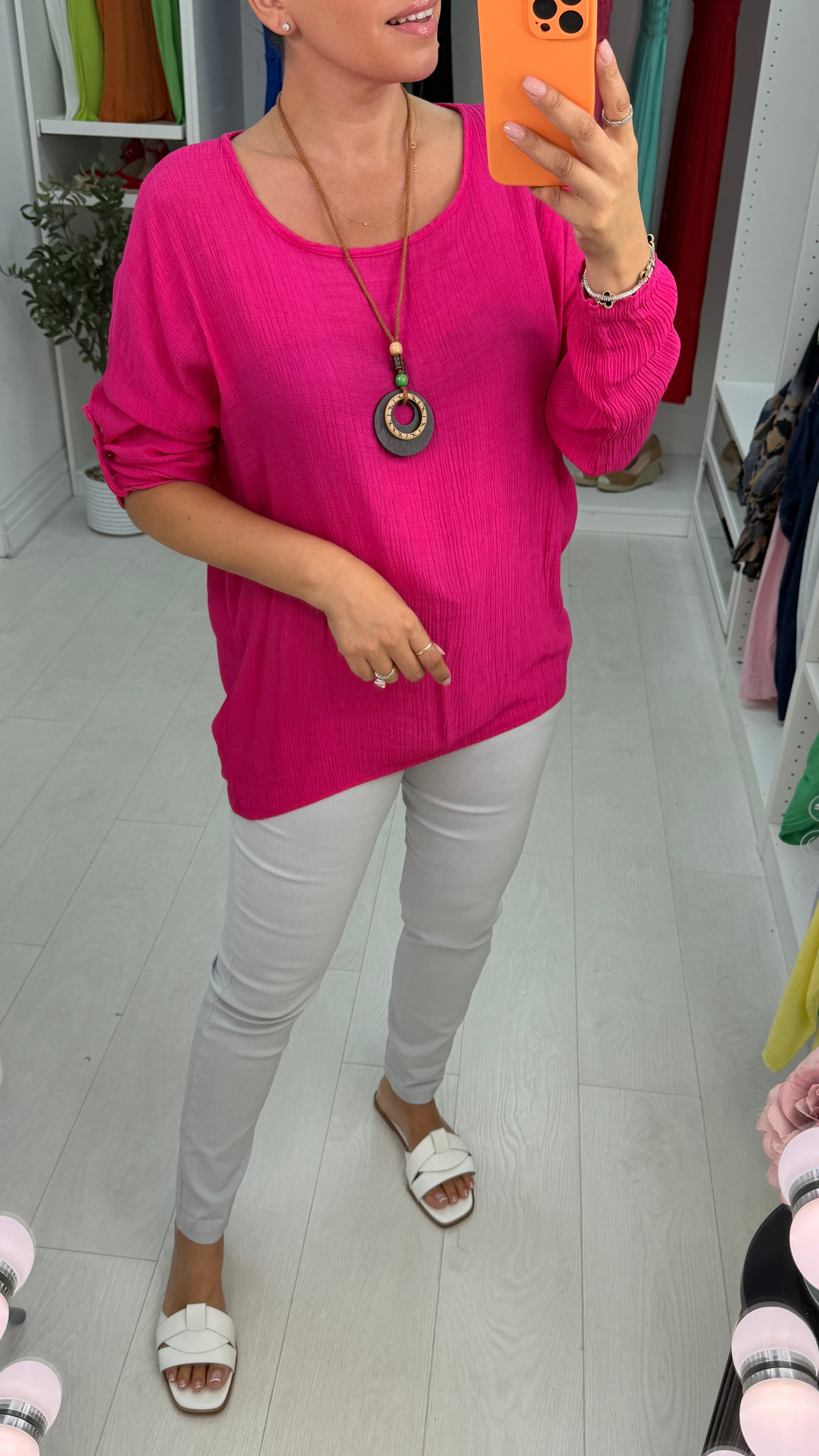 Eliska Plain Necklace Blouse