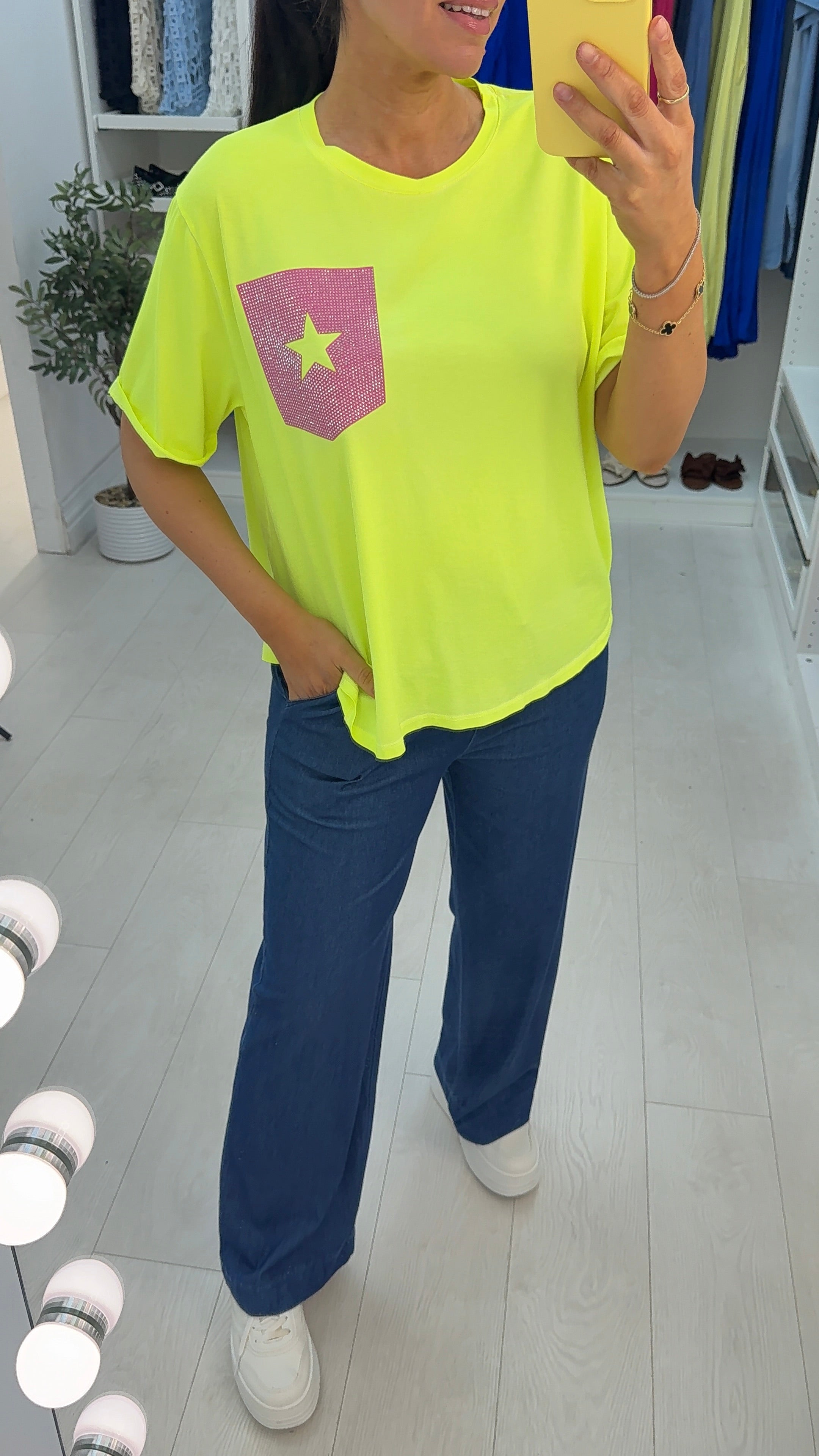 Rayne Plain Diamante Detail Short Sleeve T-Shirt