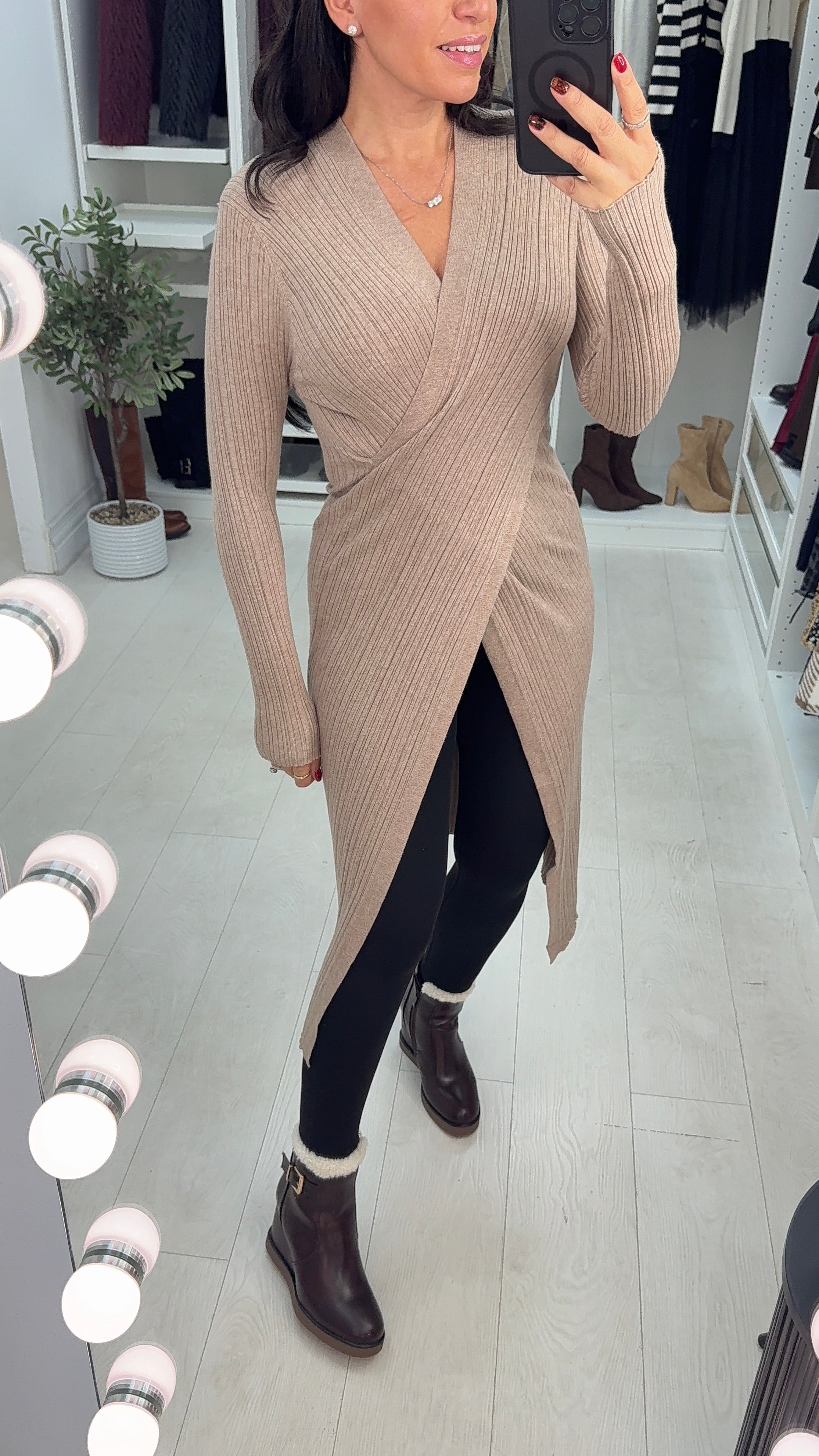 Dayanna Plain Wrap Front Longline Jumper
