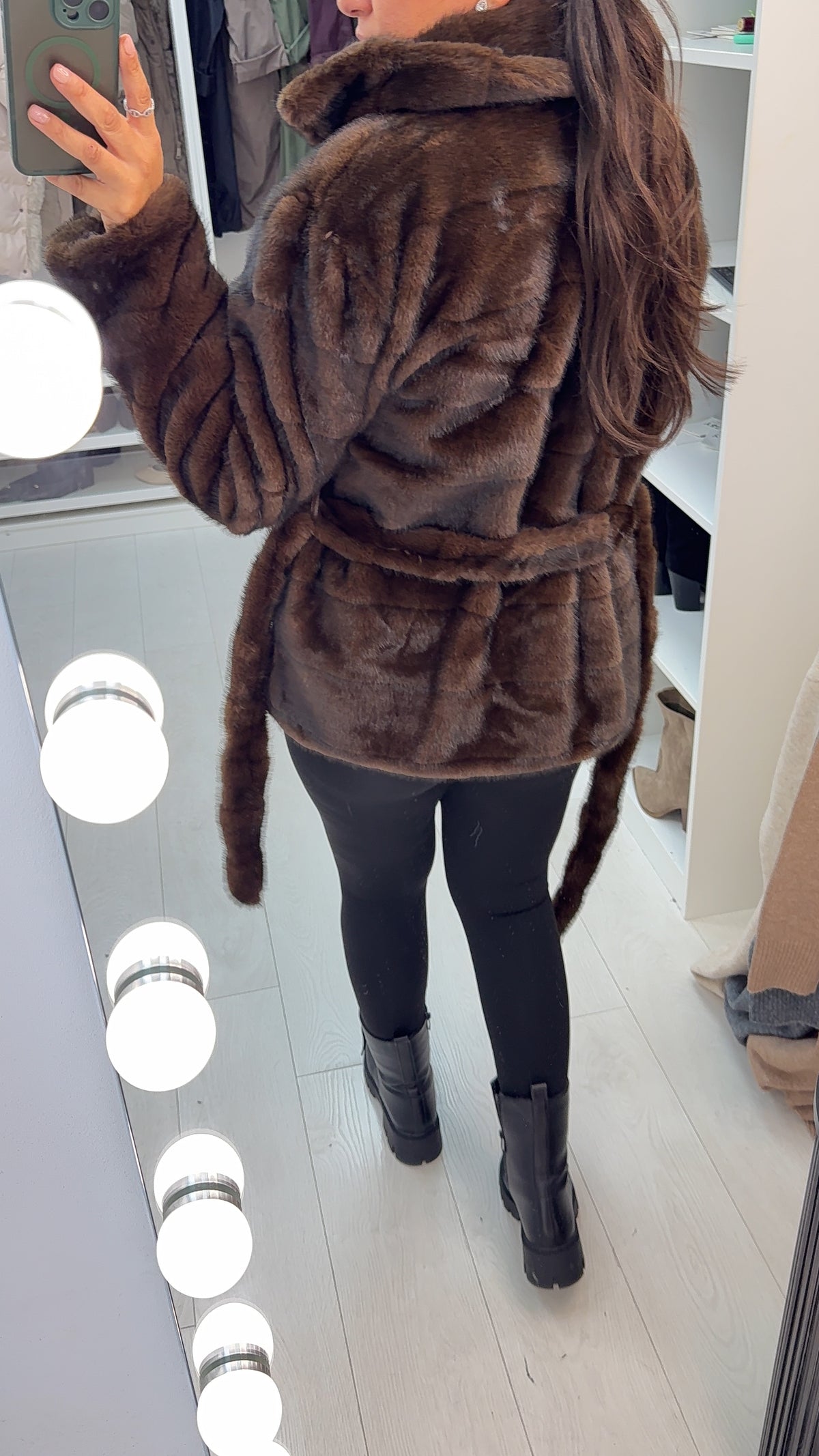 Paola Faux Fur Belted Jacket