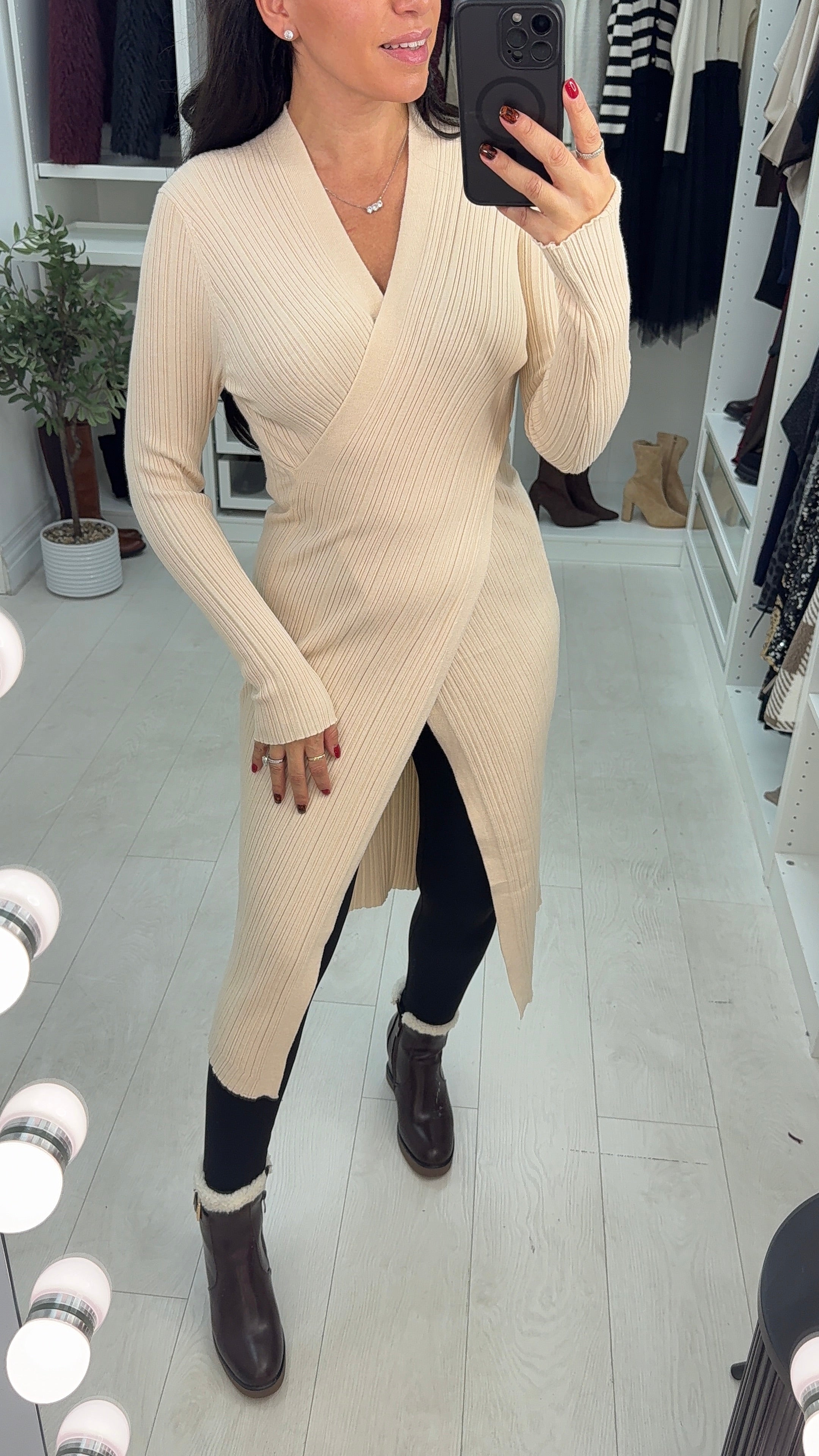Dayanna Plain Wrap Front Longline Jumper