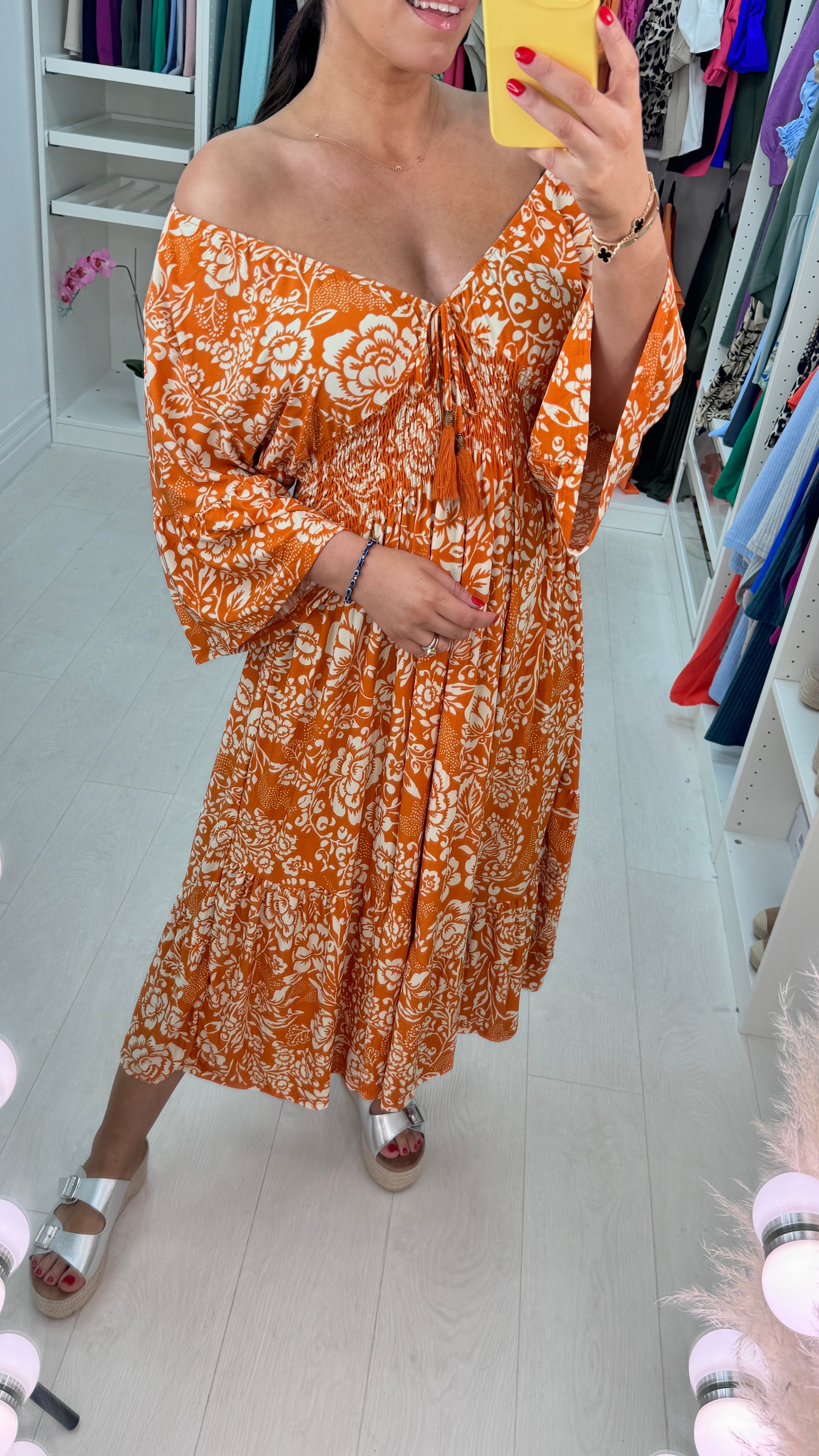 Holly Floral Tassel Tie Magic Midi Dress