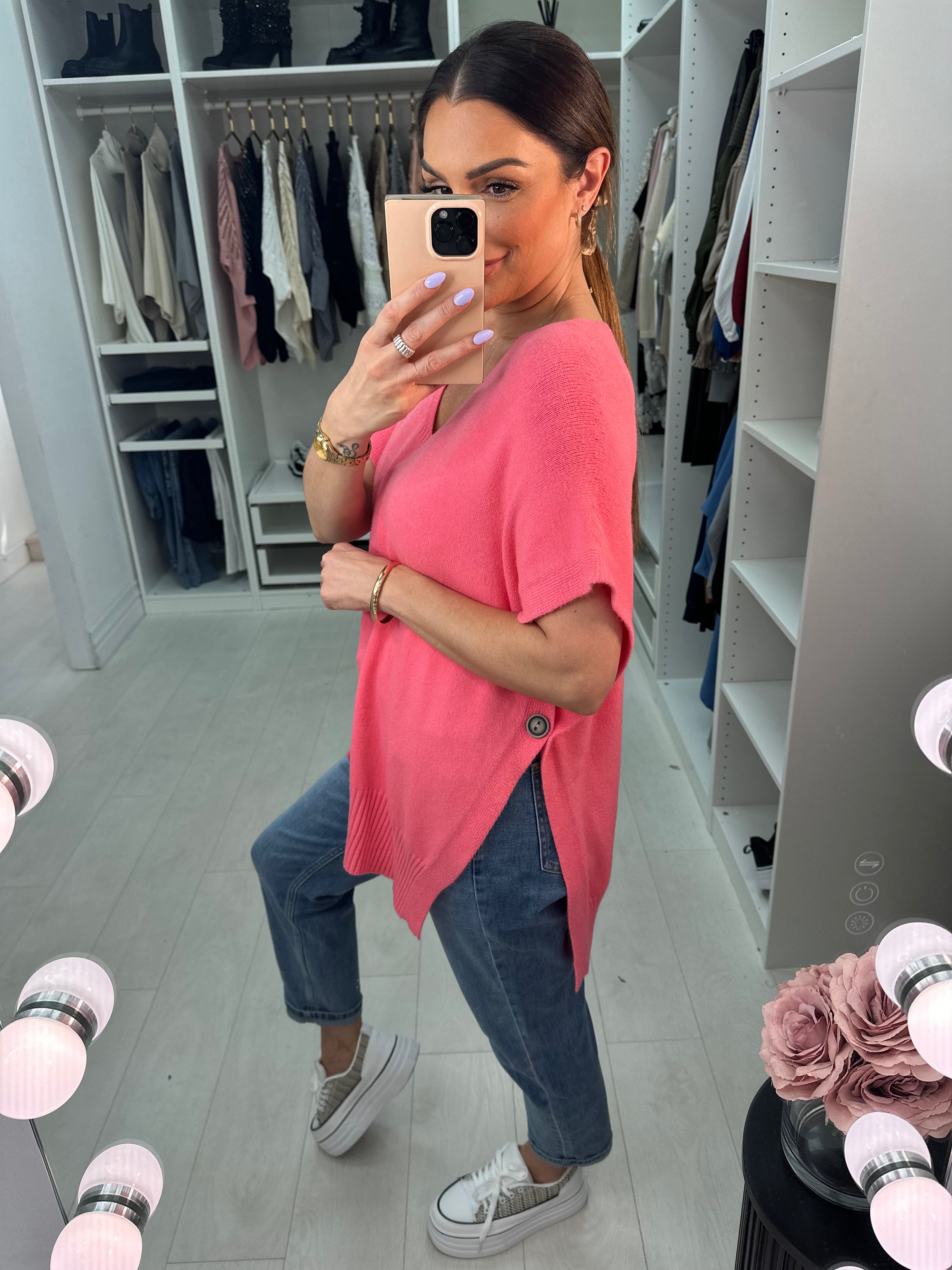 Kimberly Side Button Poncho Jumper