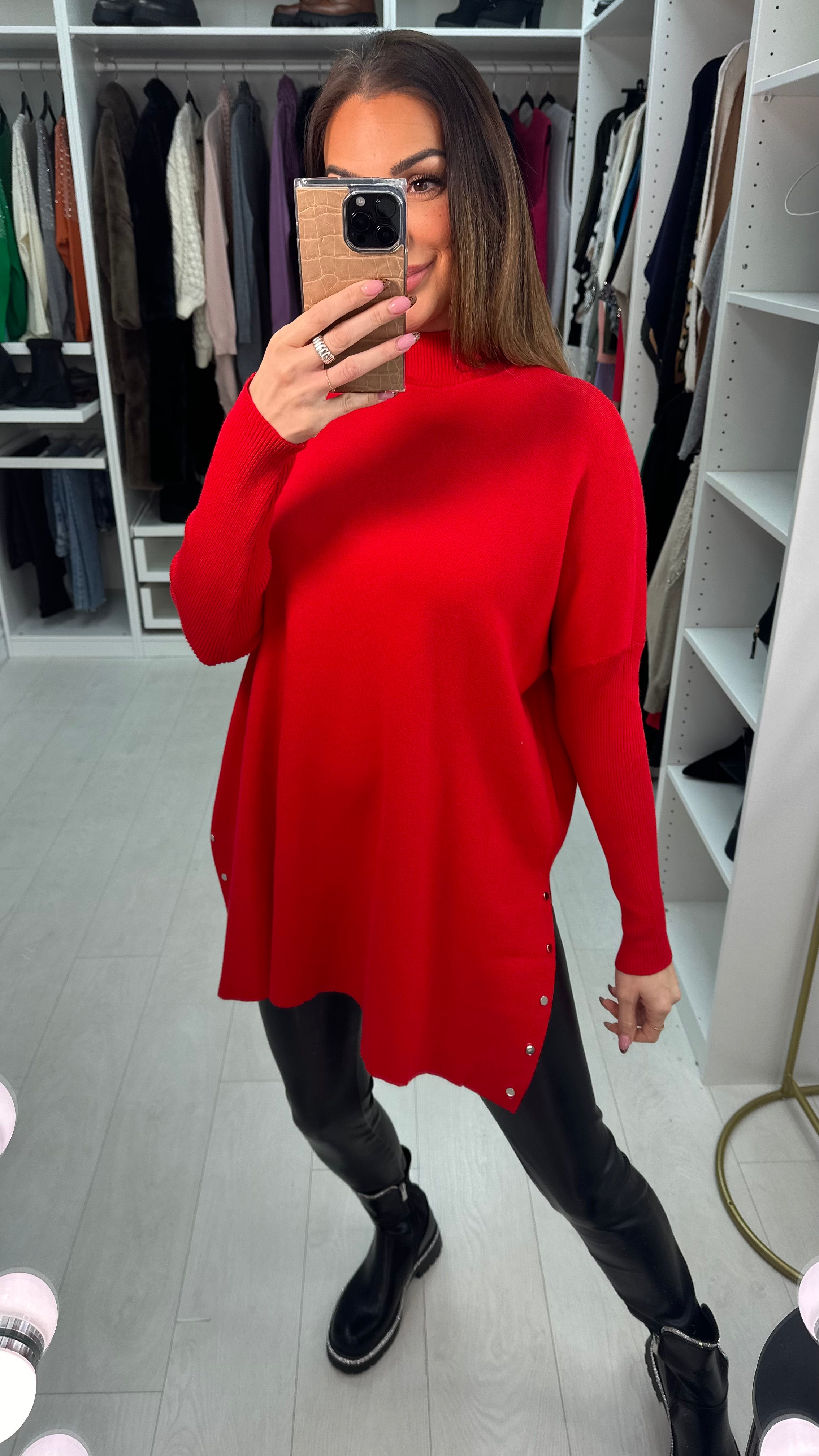 Micaela Crochet Shoulder Detail Loose Fit Knit Jumper