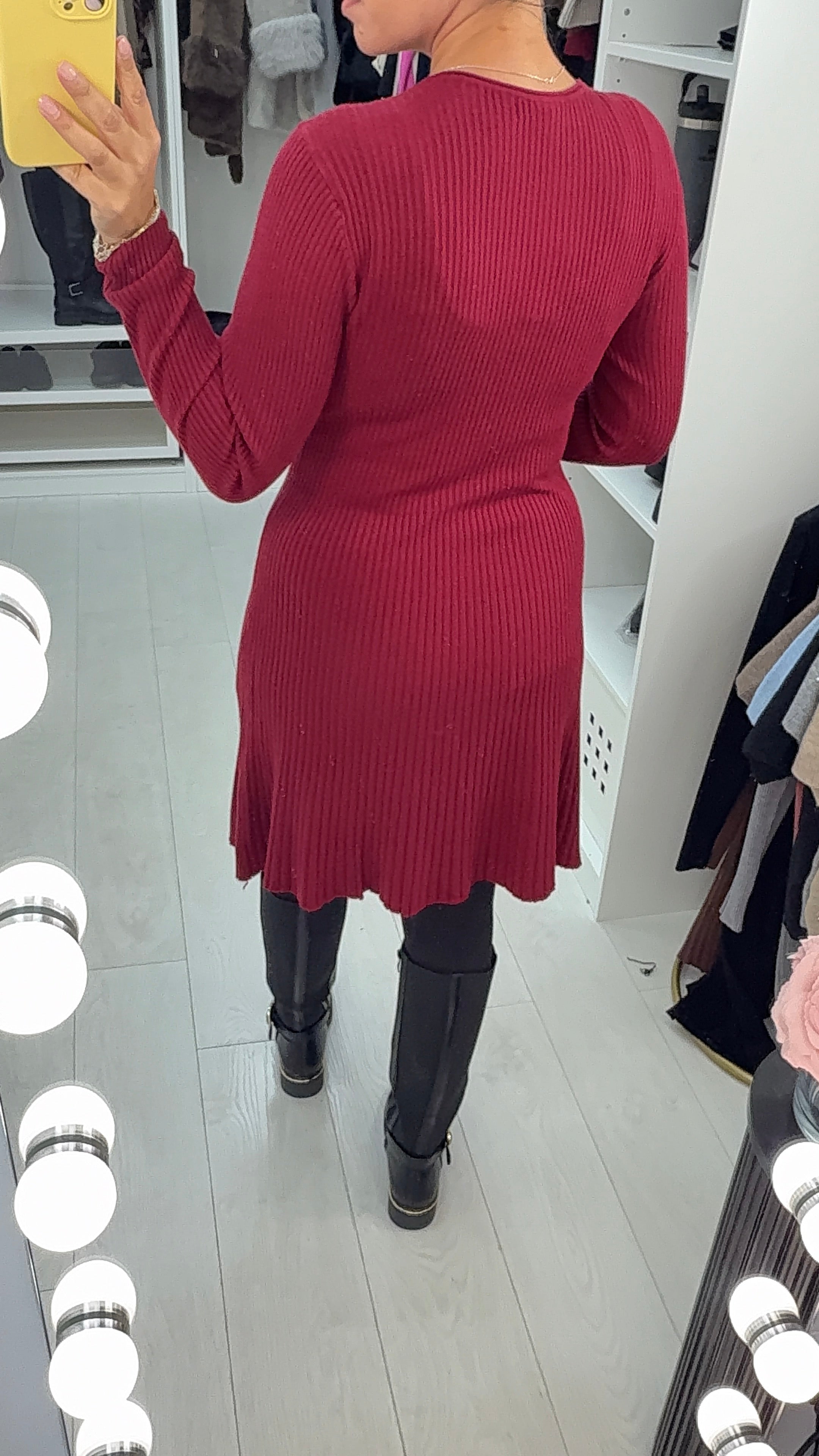 Vivienna Plain Ribbed Dress