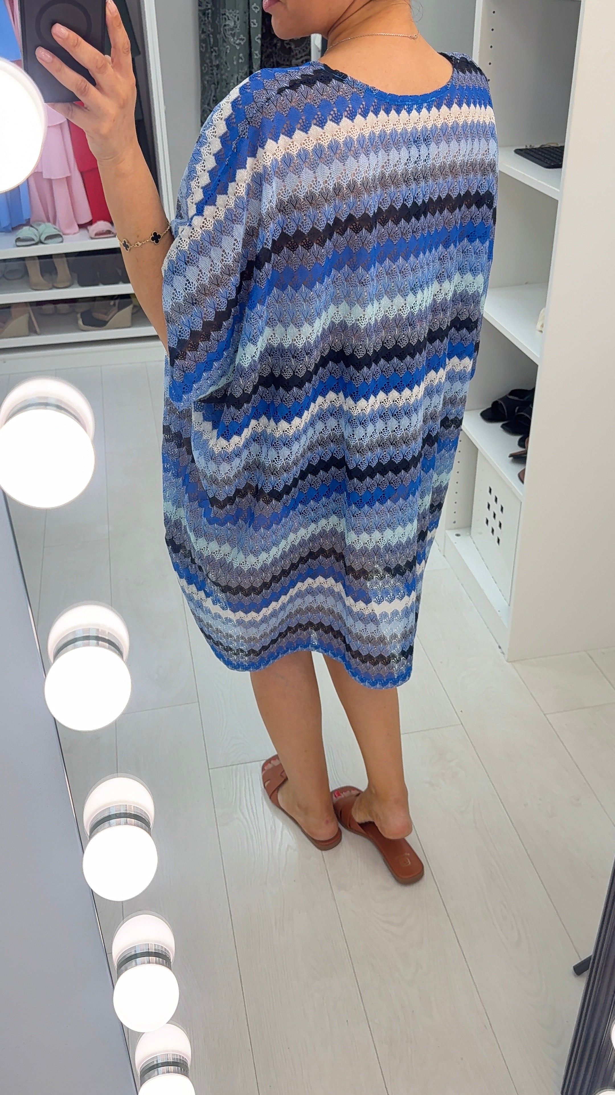 Talise V Neck Loose Fit Crochet Dress