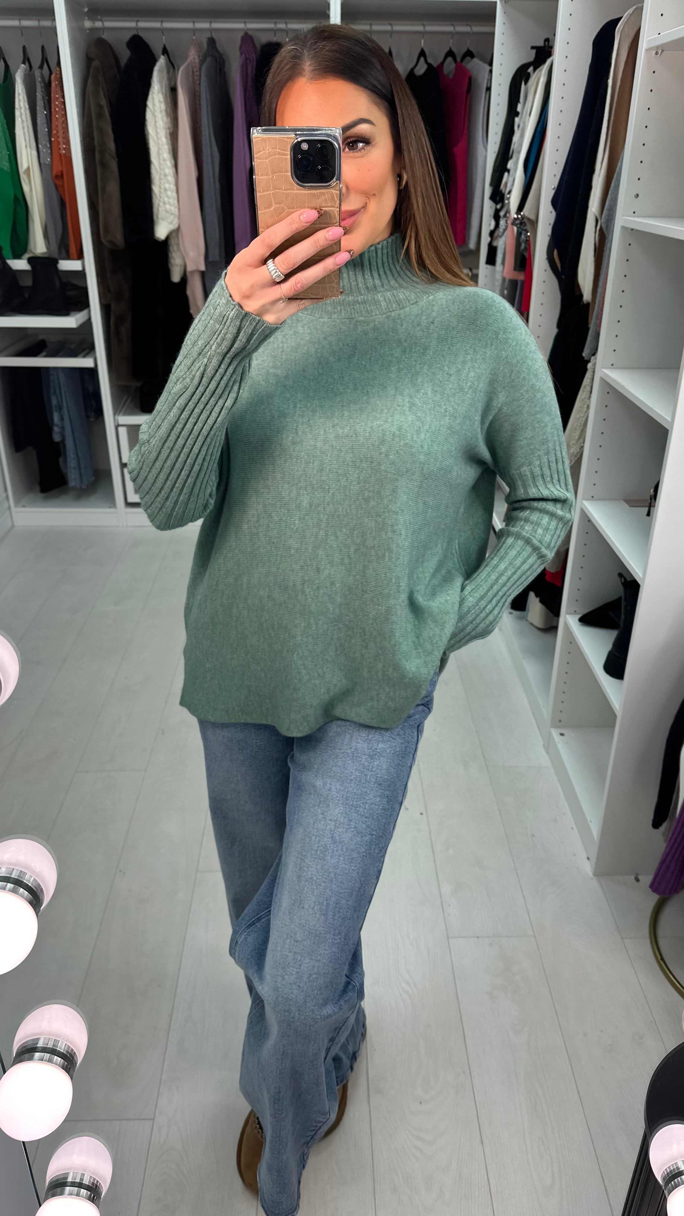 Barrie Plain High Neck Super Soft Knit Jumper