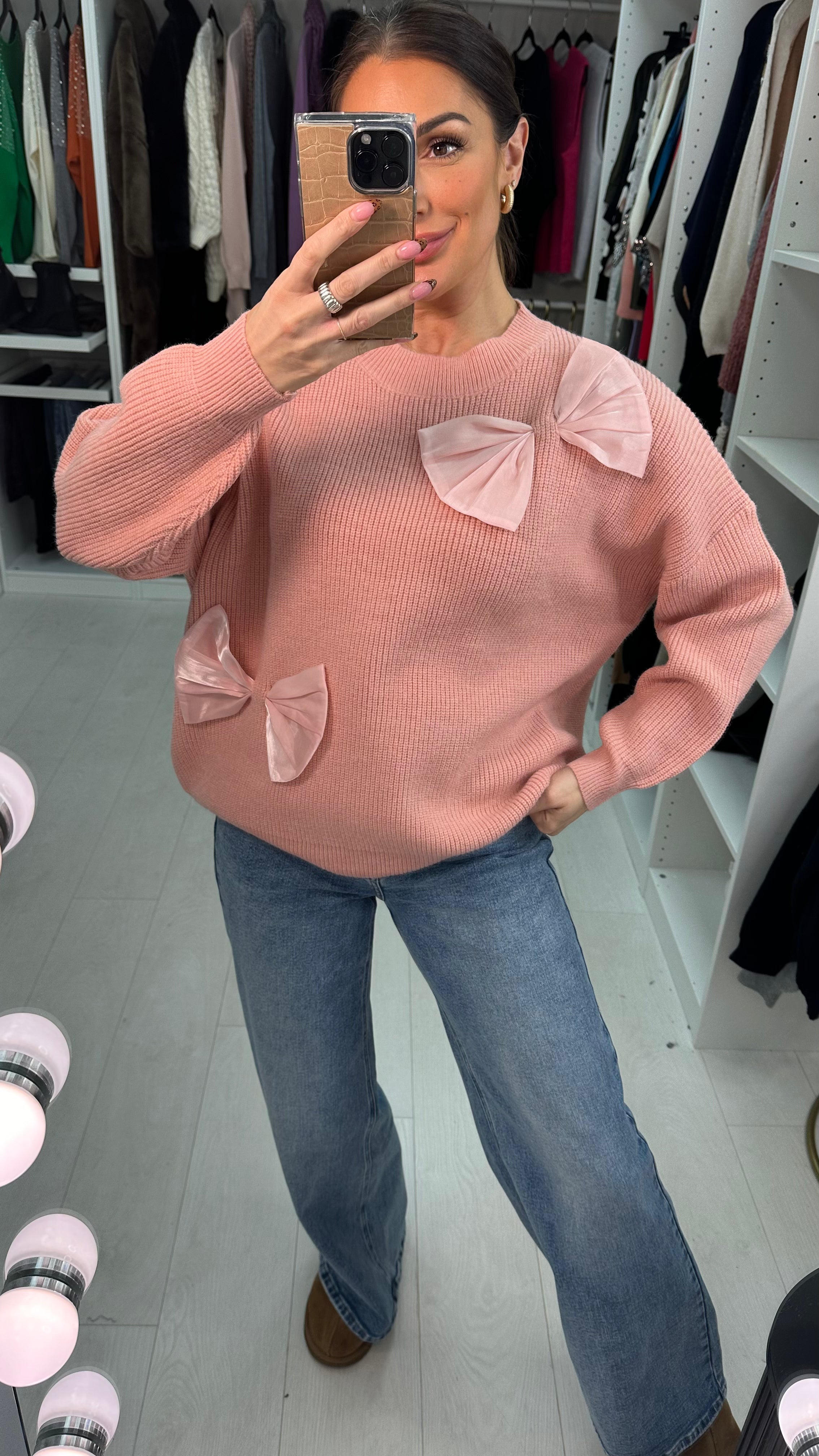 Marion Plain Bow Detail Knit Jumper