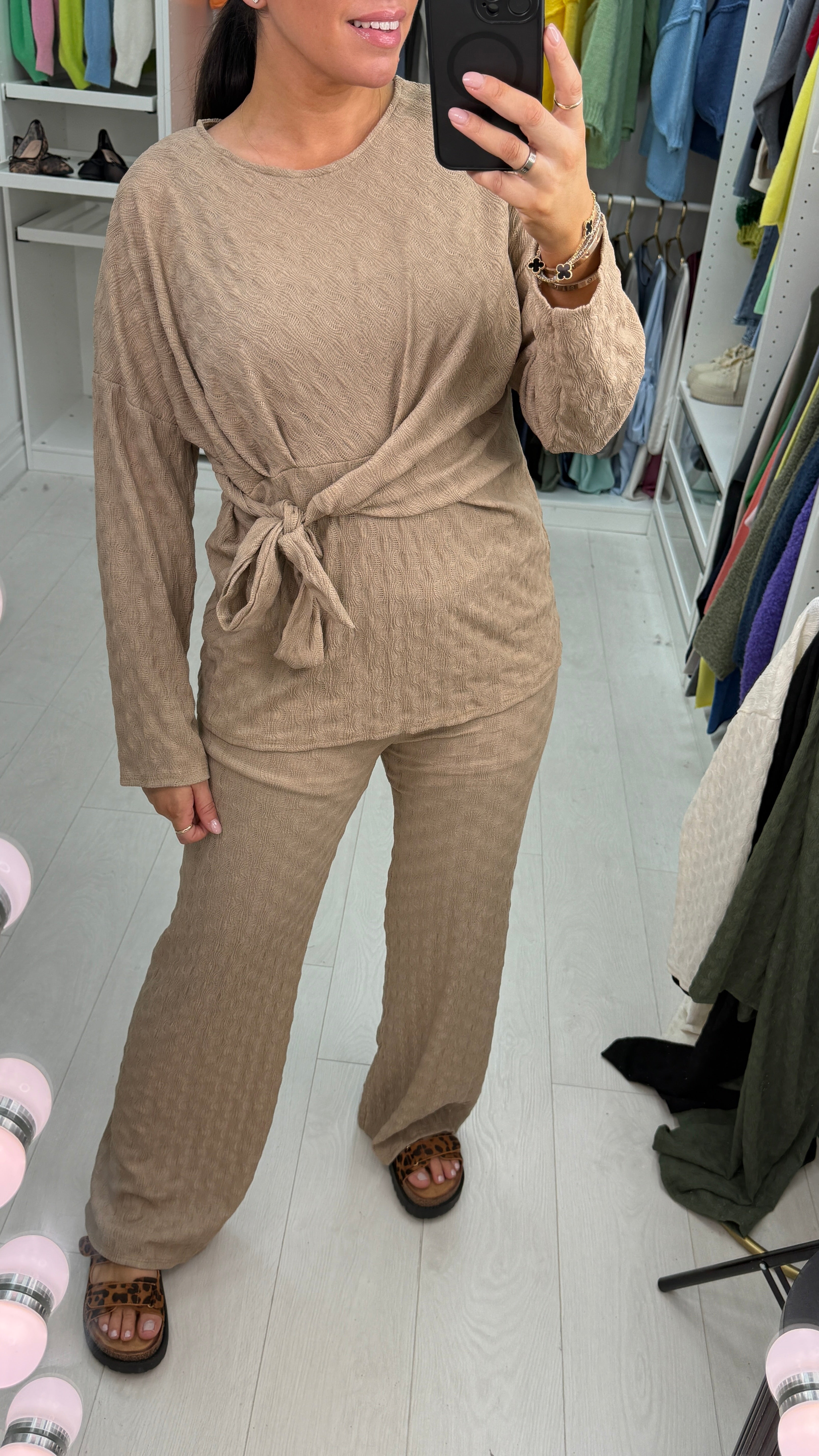 Lindie Textured Tie Front Co-Ord Set