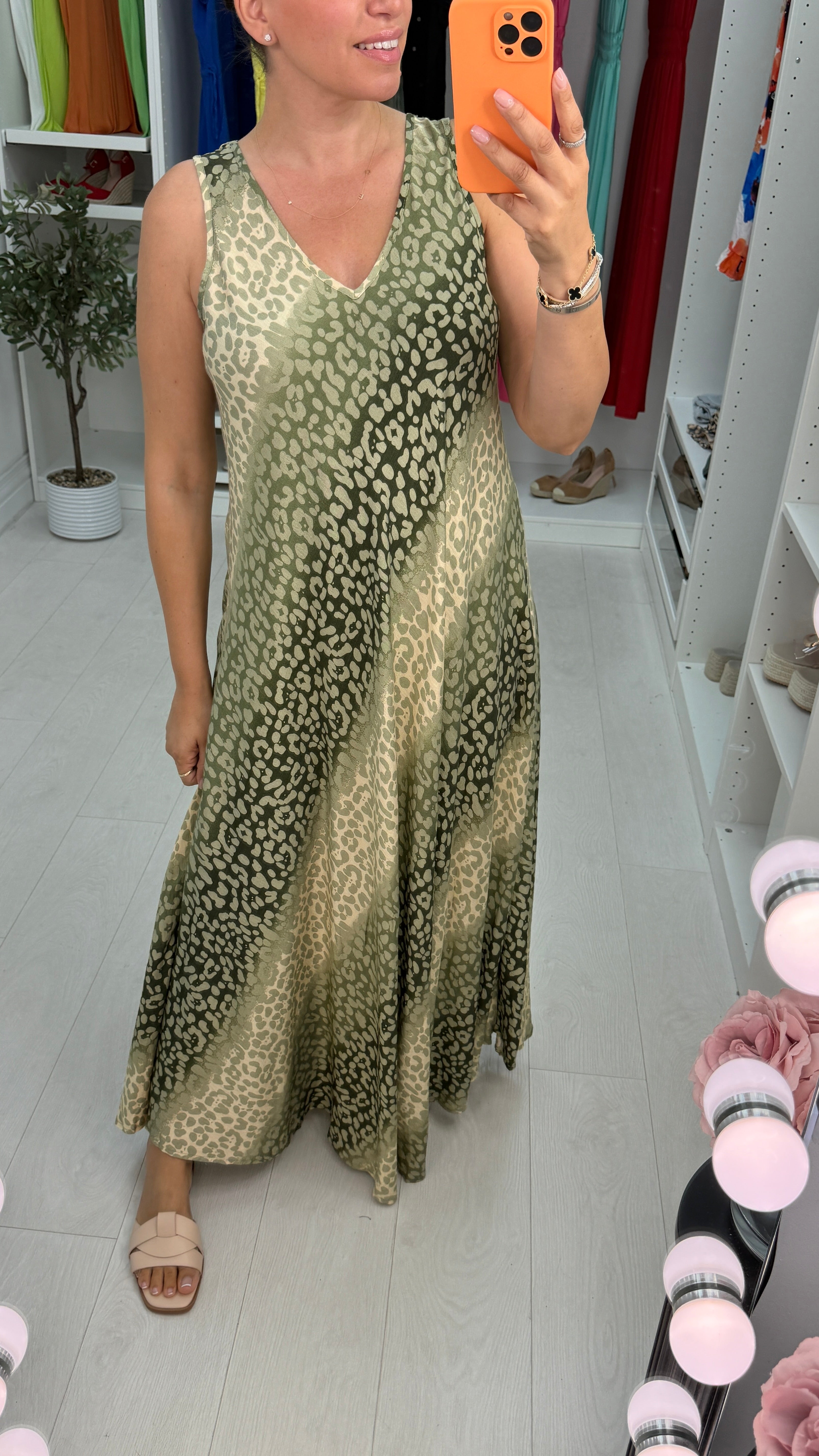 Tegan Leopard Print Loose Fit Maxi Dress