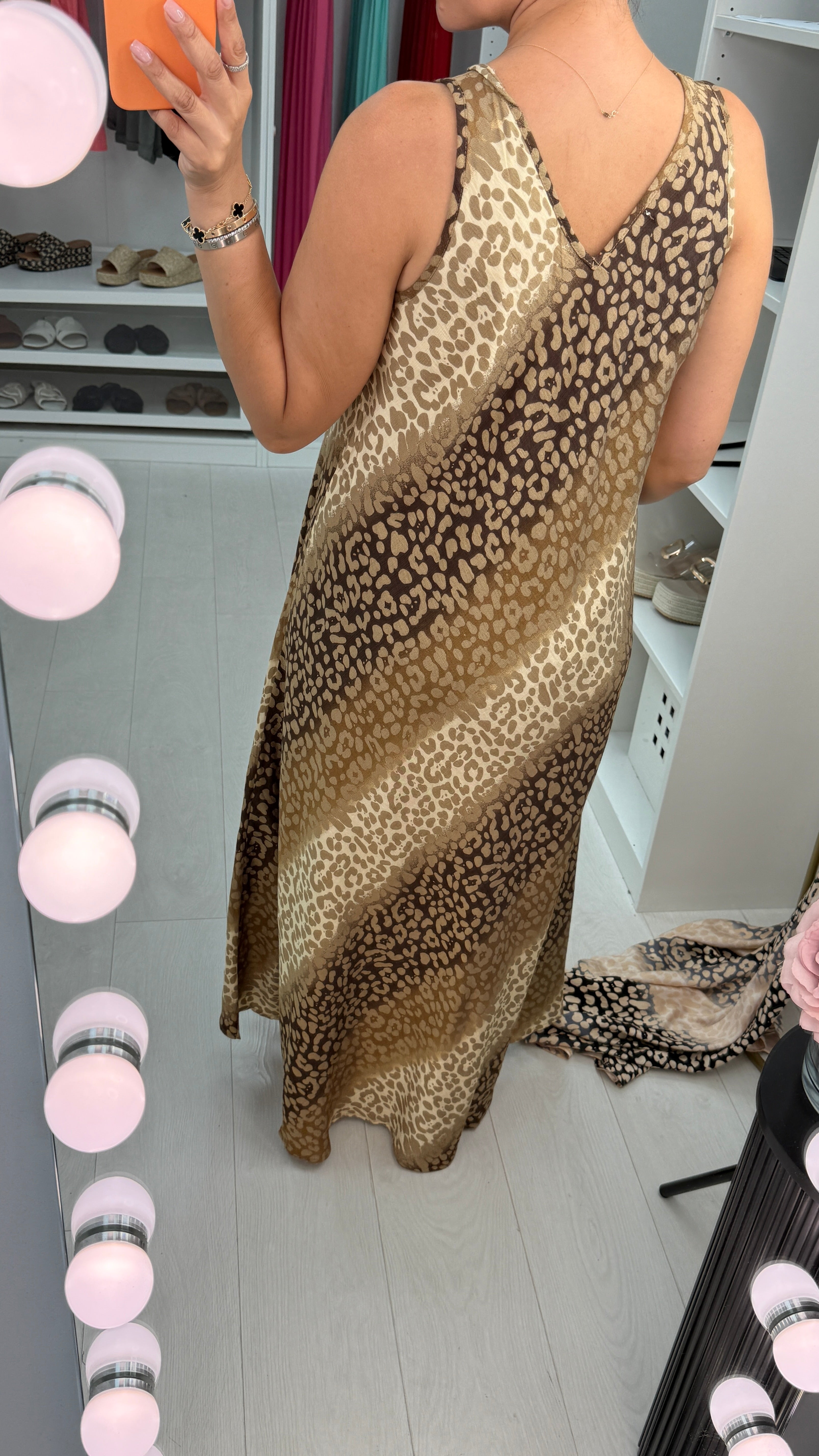 Tegan Leopard Print Loose Fit Maxi Dress