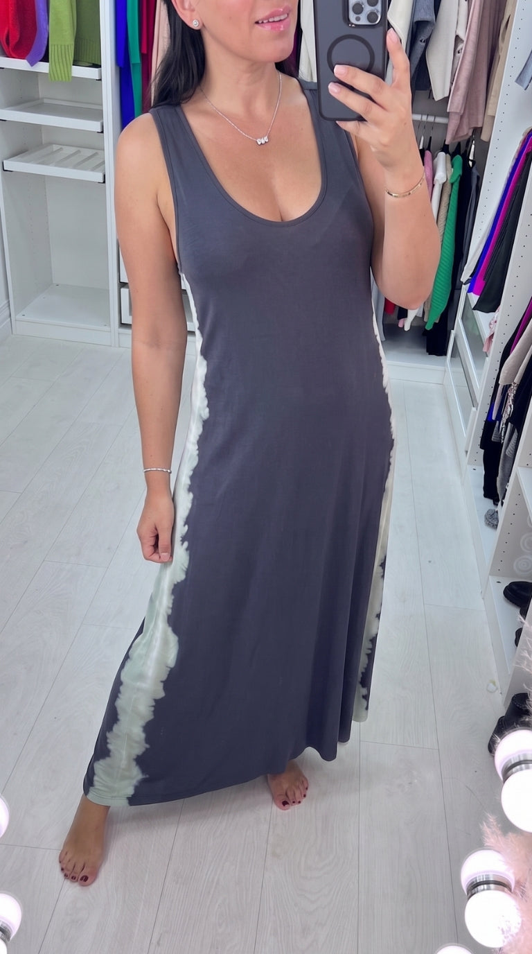 Irina Tie Dye Side Racer Back Jersey Dress
