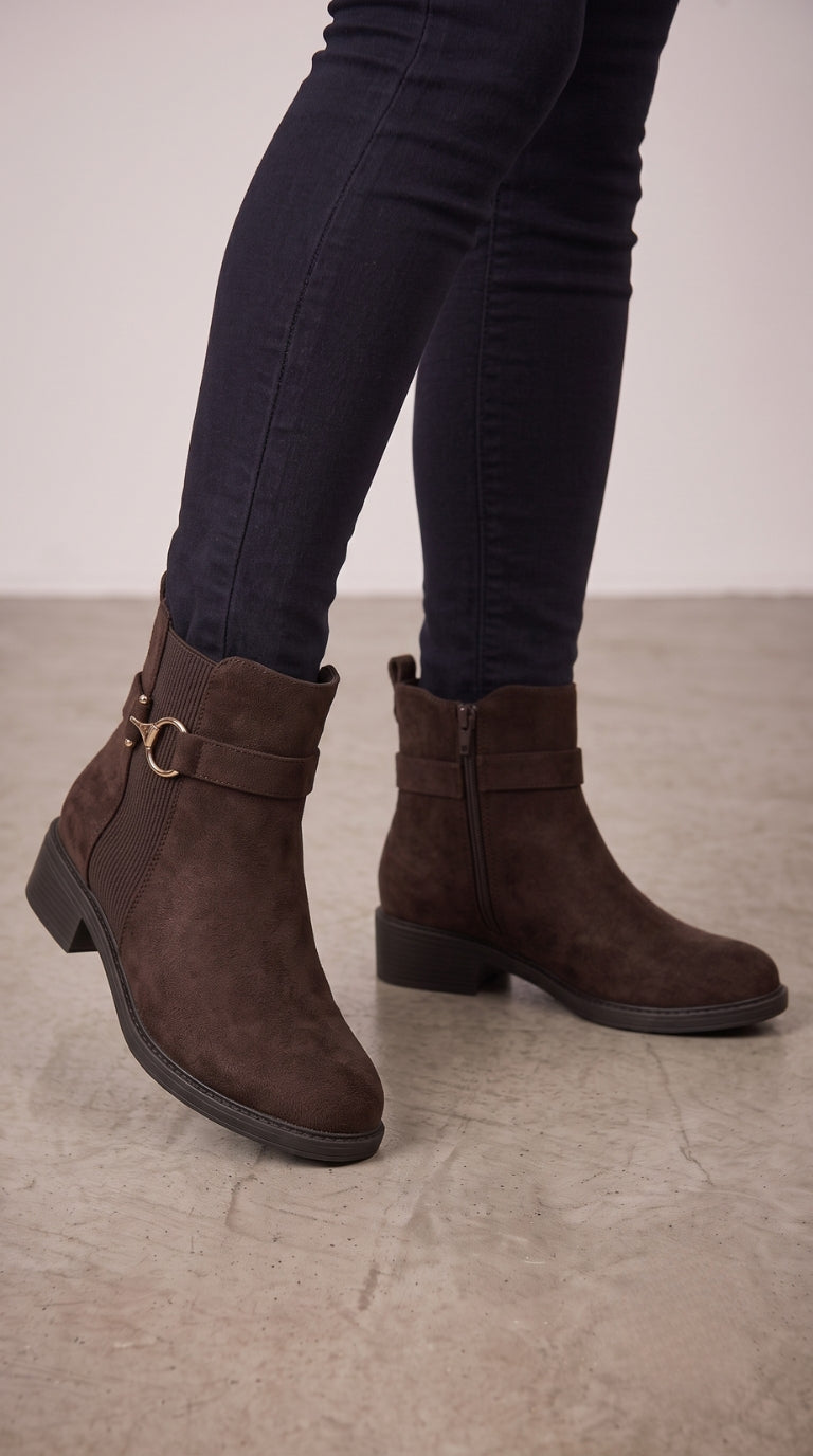 Elin Faux Suede Ankle Boots
