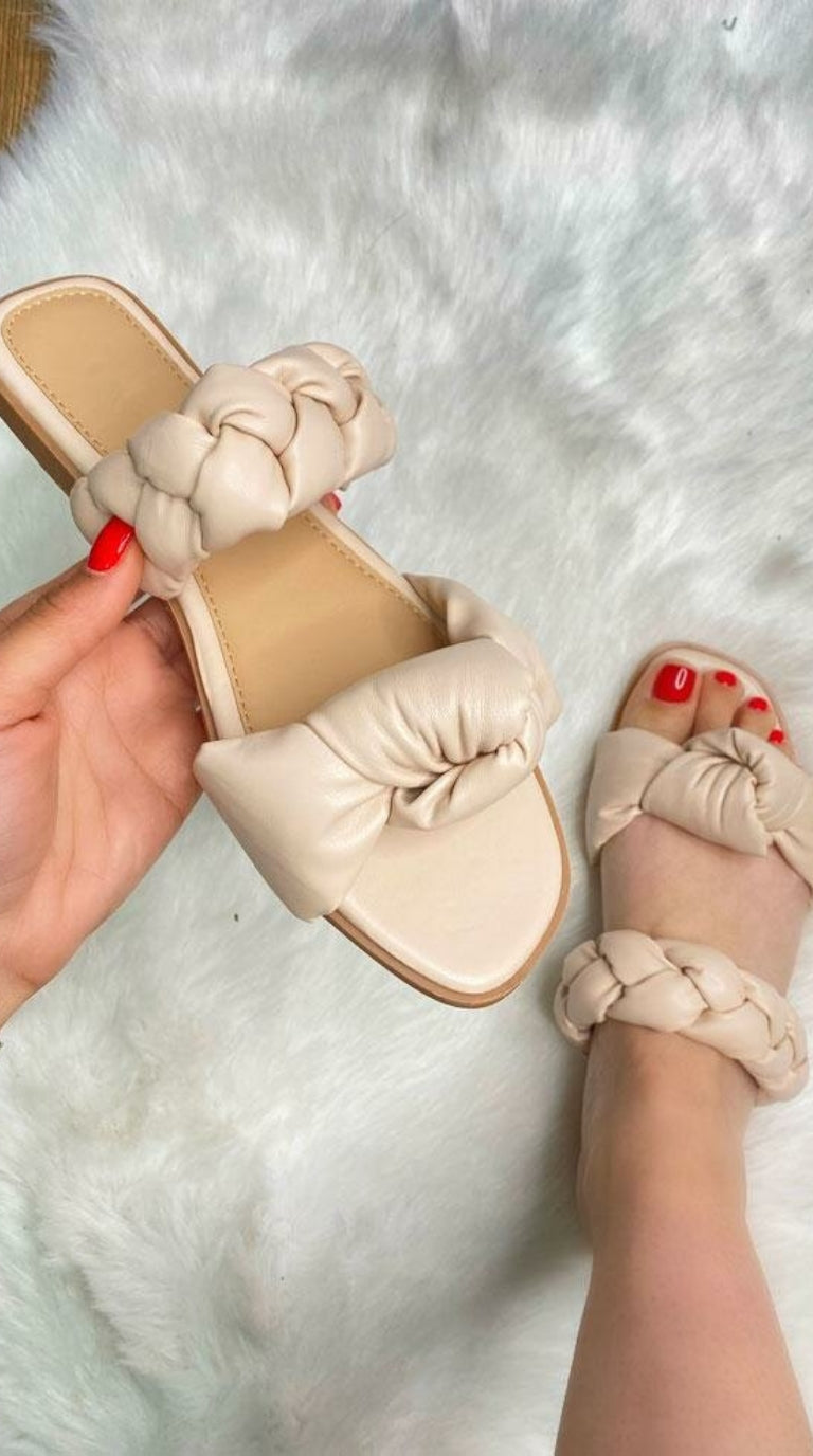 Amaris Plait Detail Slip On Sandal