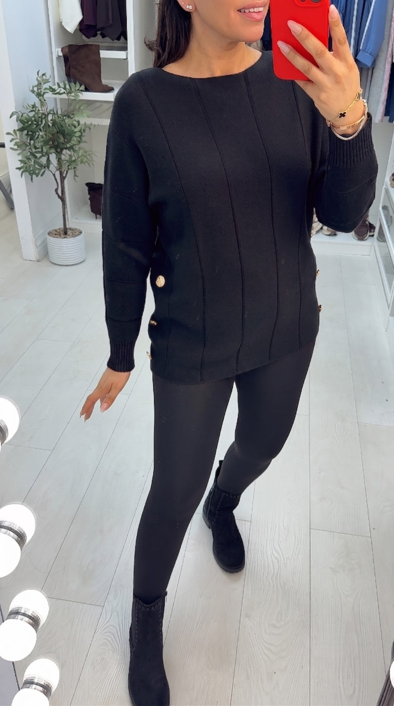 Nicolina Button Detail Knit Jumper