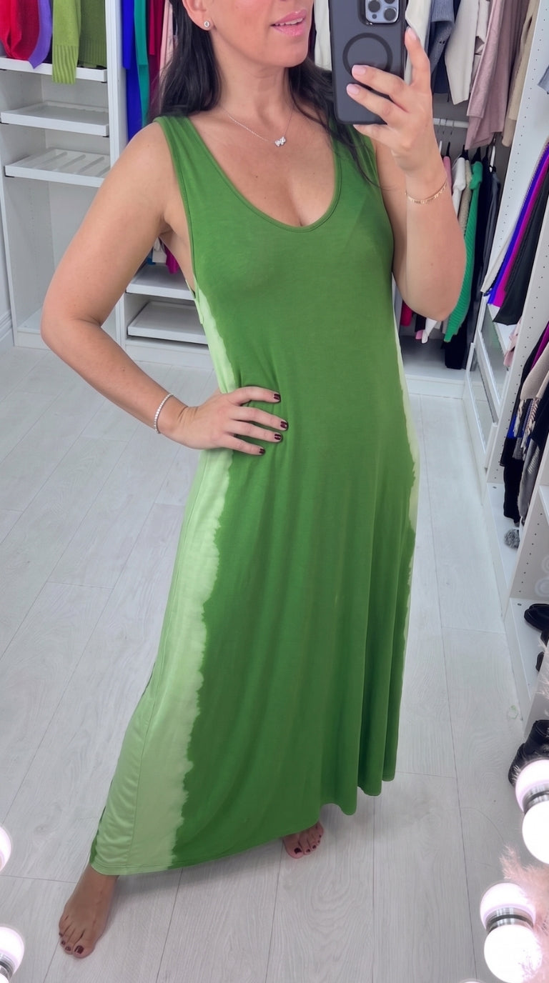 Irina Tie Dye Side Racer Back Jersey Dress