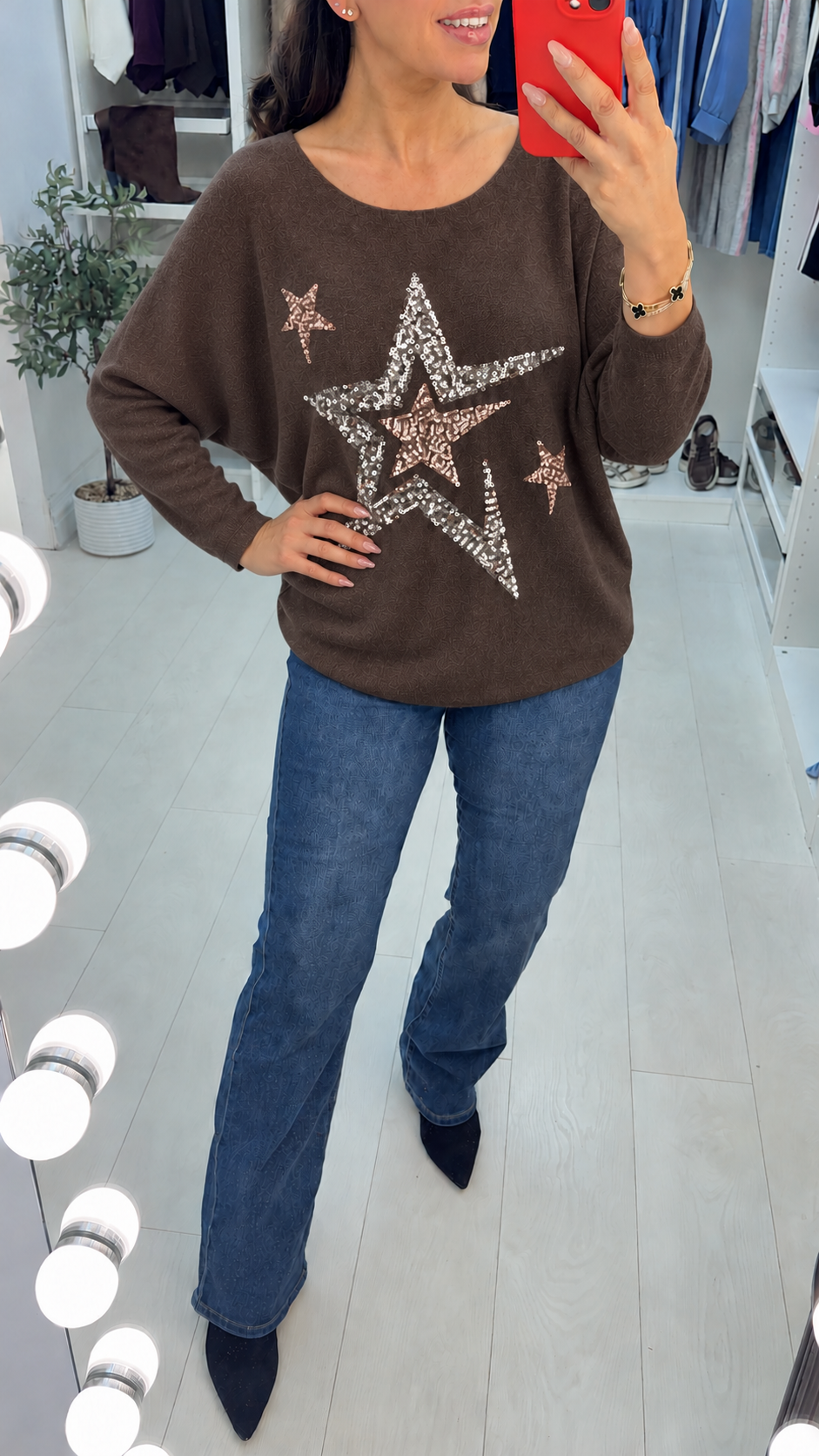 Nala Sequin Star Embellished Jumper