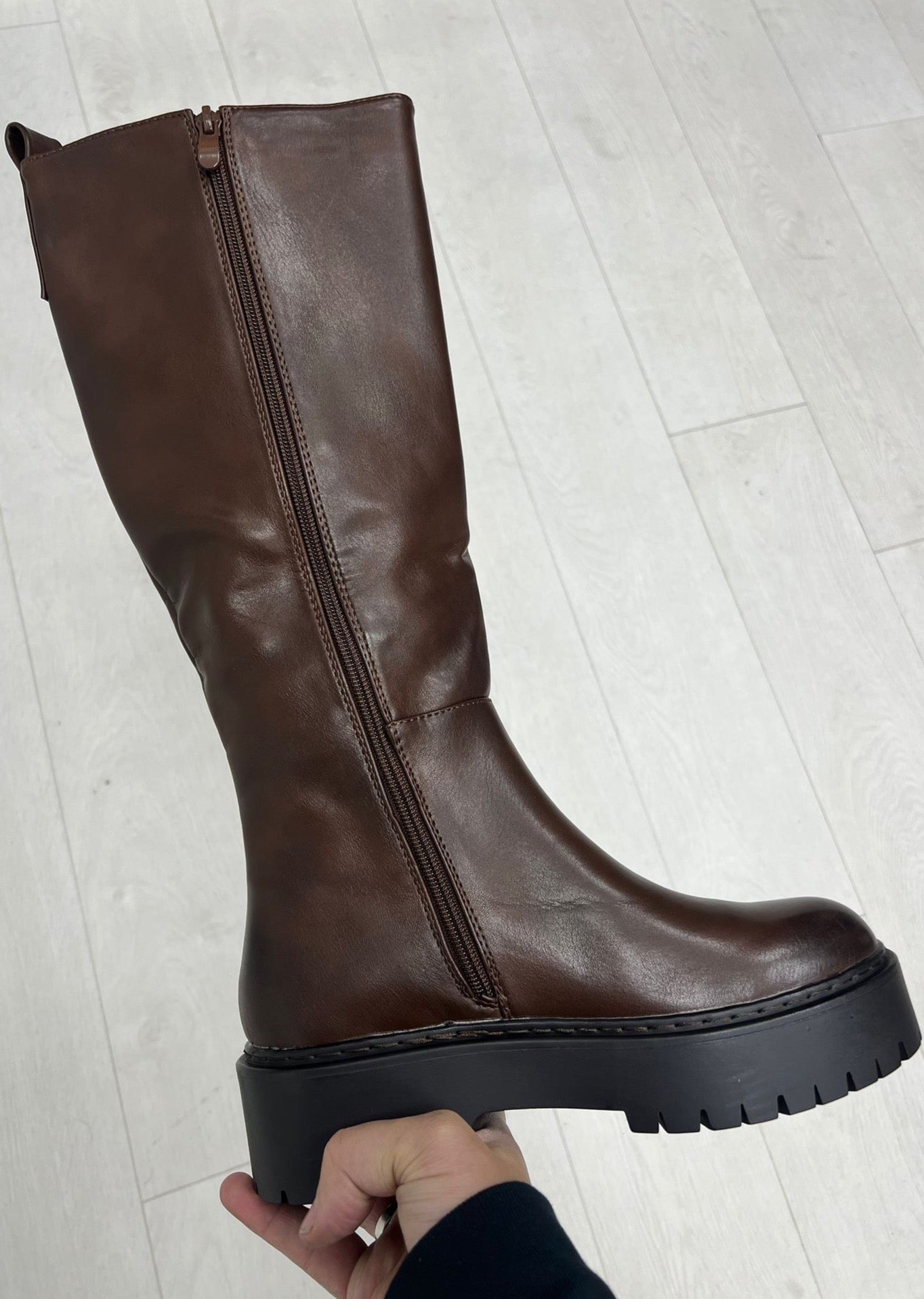 Regina Chocolate Knee High Boots