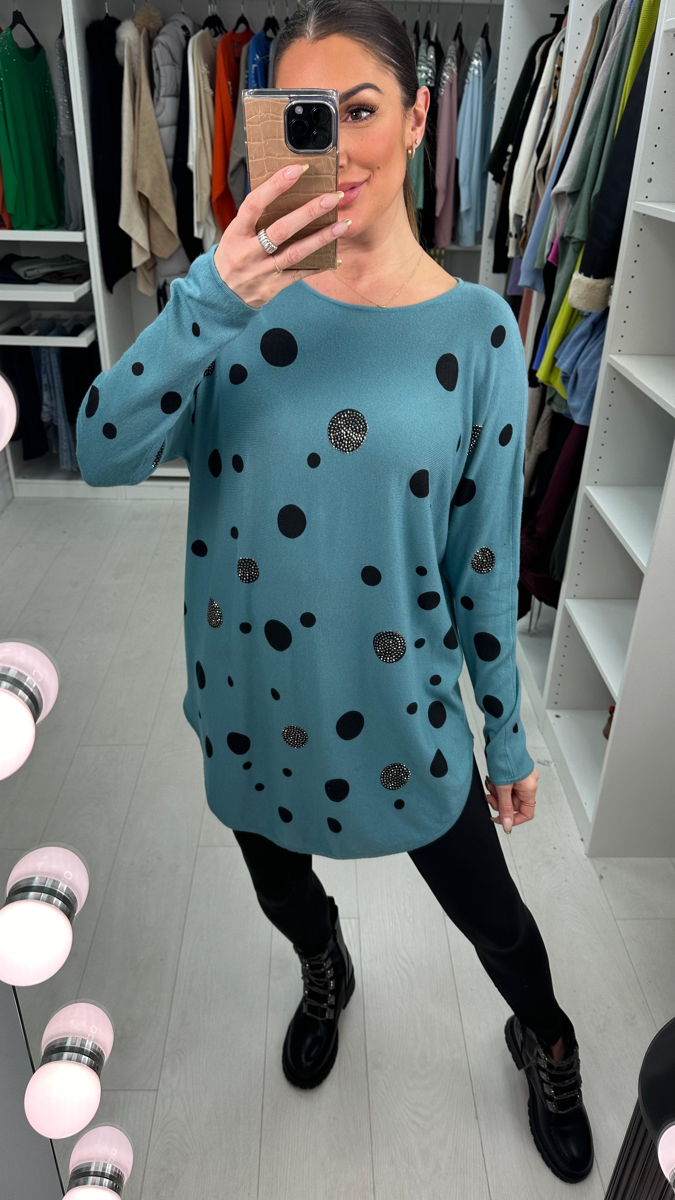 Mildred Diamante Spot Fine Knit Jumper