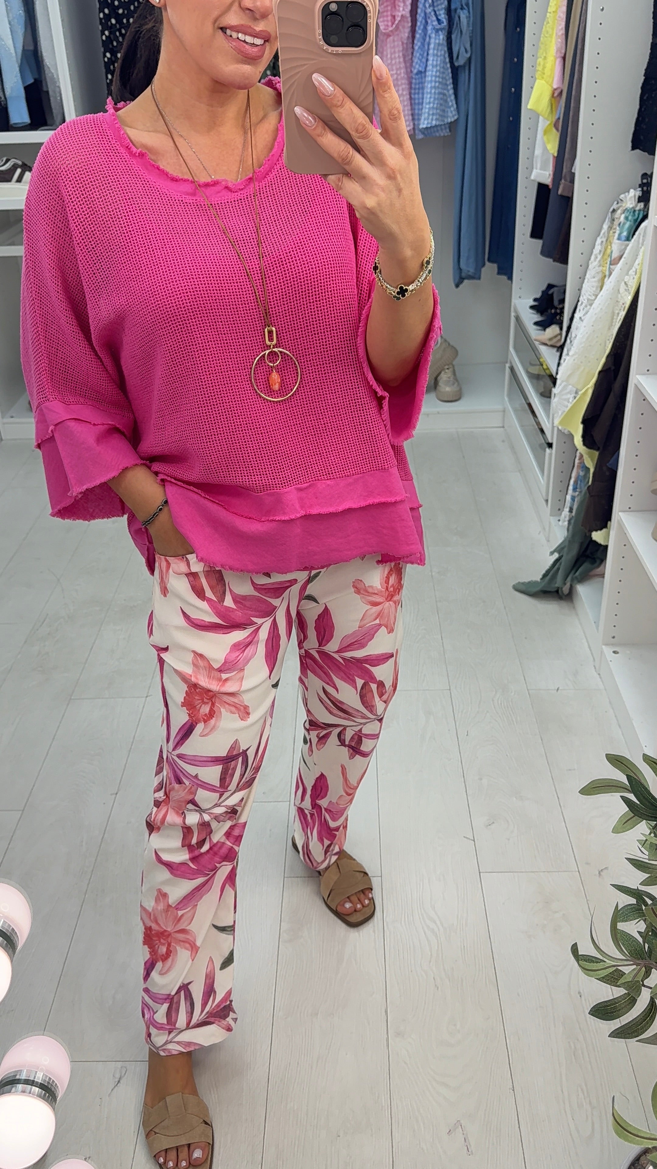 Bailee Floral Print Elasticated Waist Trousers