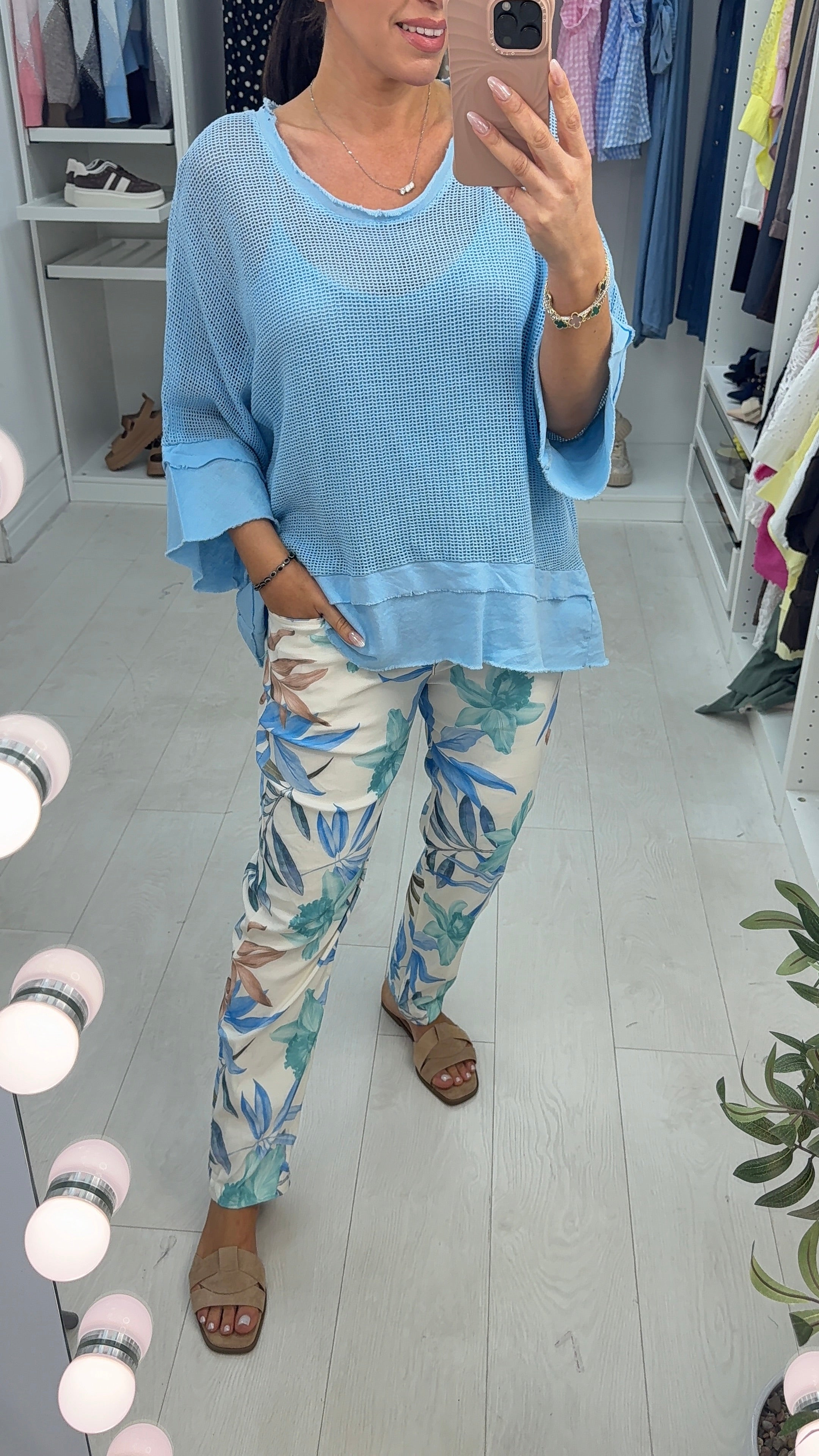 Bailee Floral Print Elasticated Waist Trousers