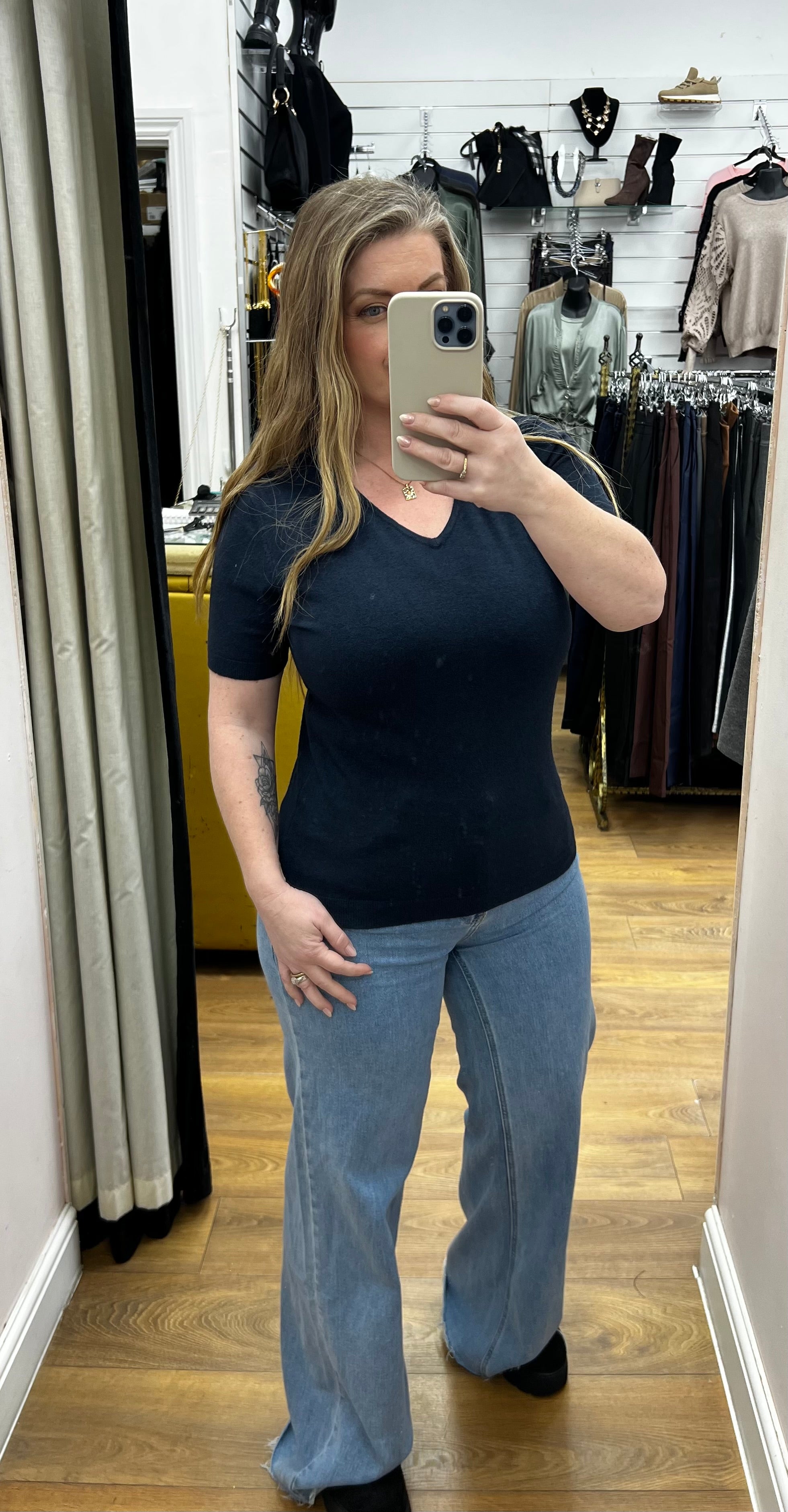 Evianna Plain Short Sleeve Jumper