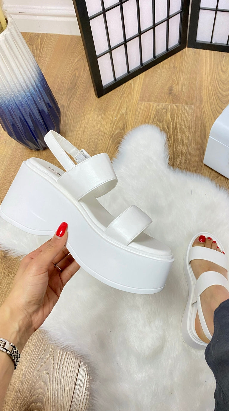 Bianca Double Strap Platform Wedge Sandal