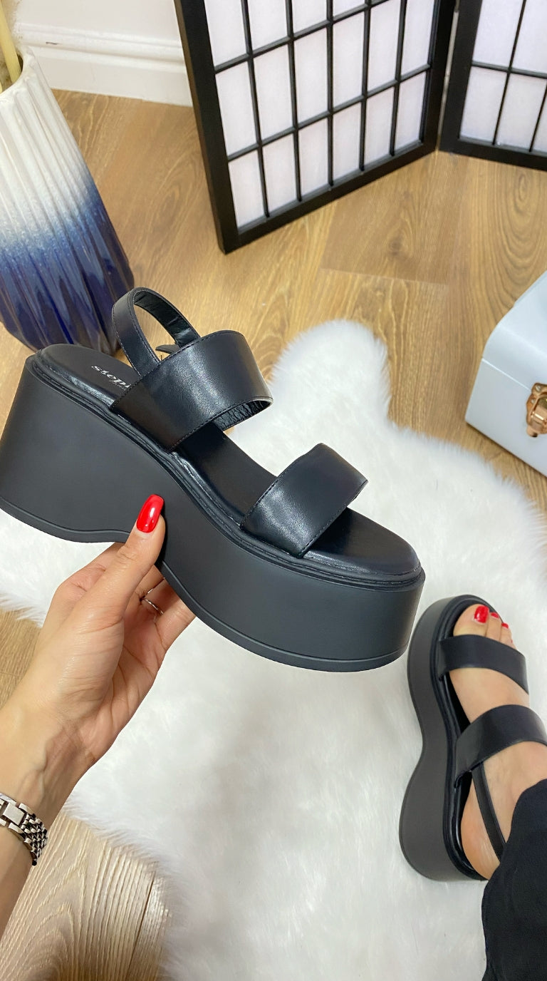 Bianca Double Strap Platform Wedge Sandal