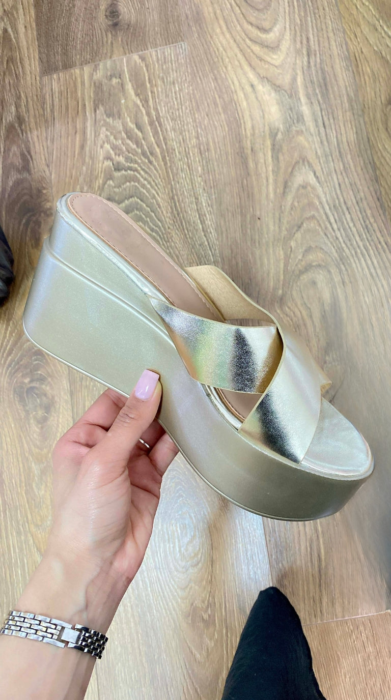 Maldives Cross Strap Platform Sandal