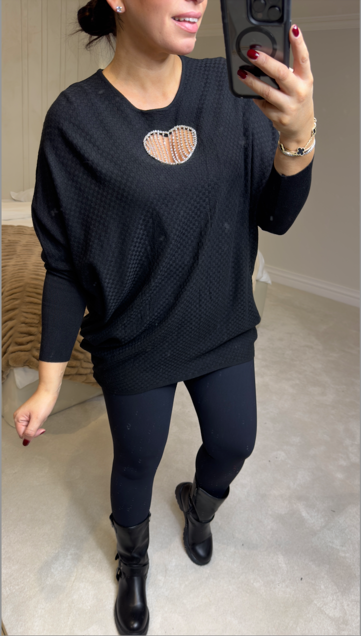 Dillon Diamante Link Cut Out Jumper