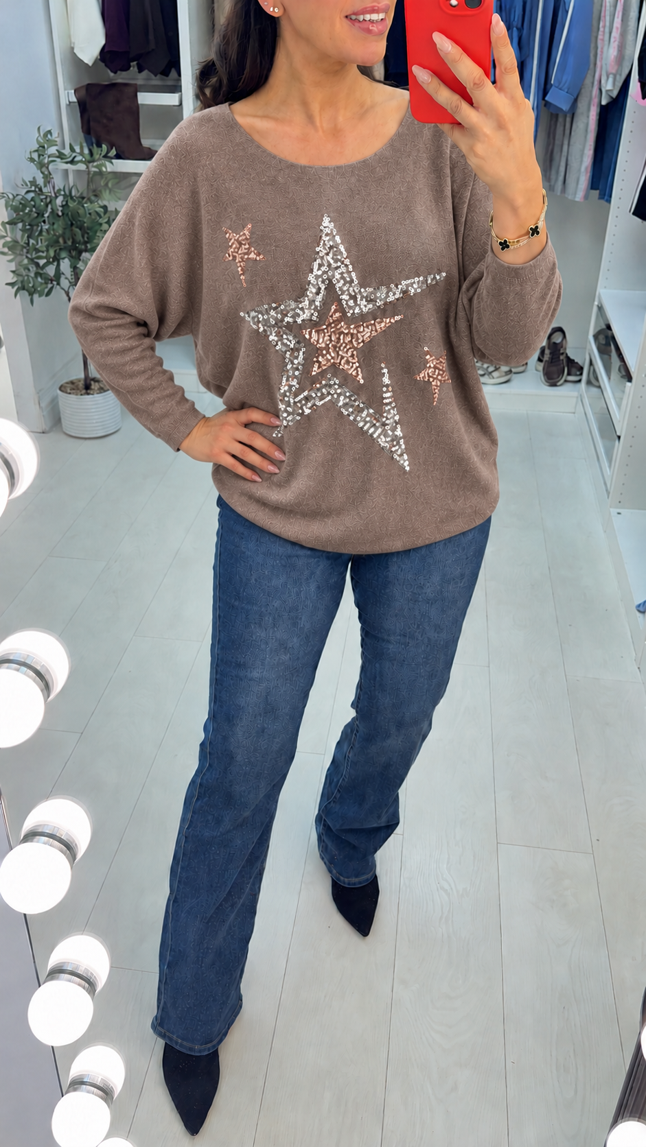 Nala Sequin Star Embellished Jumper
