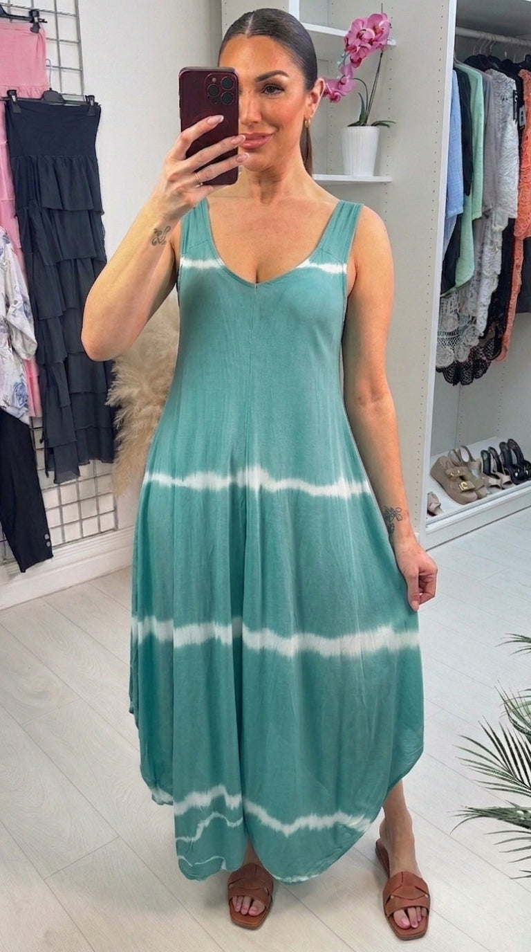 Nevena Tie Dye Asymmetric Maxi Dress