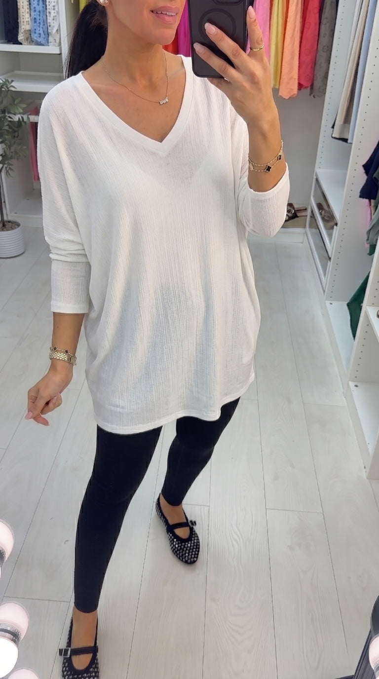 April Ribbed Asymmetric Hem Top