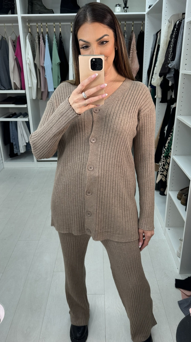 Ditah Plain Ribbed Loungewear Set