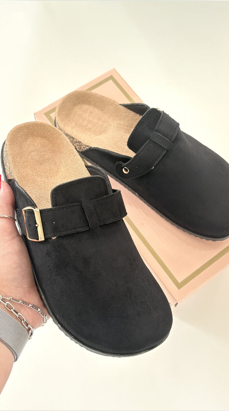 Adrianna Faux Suede Slip On Clogs