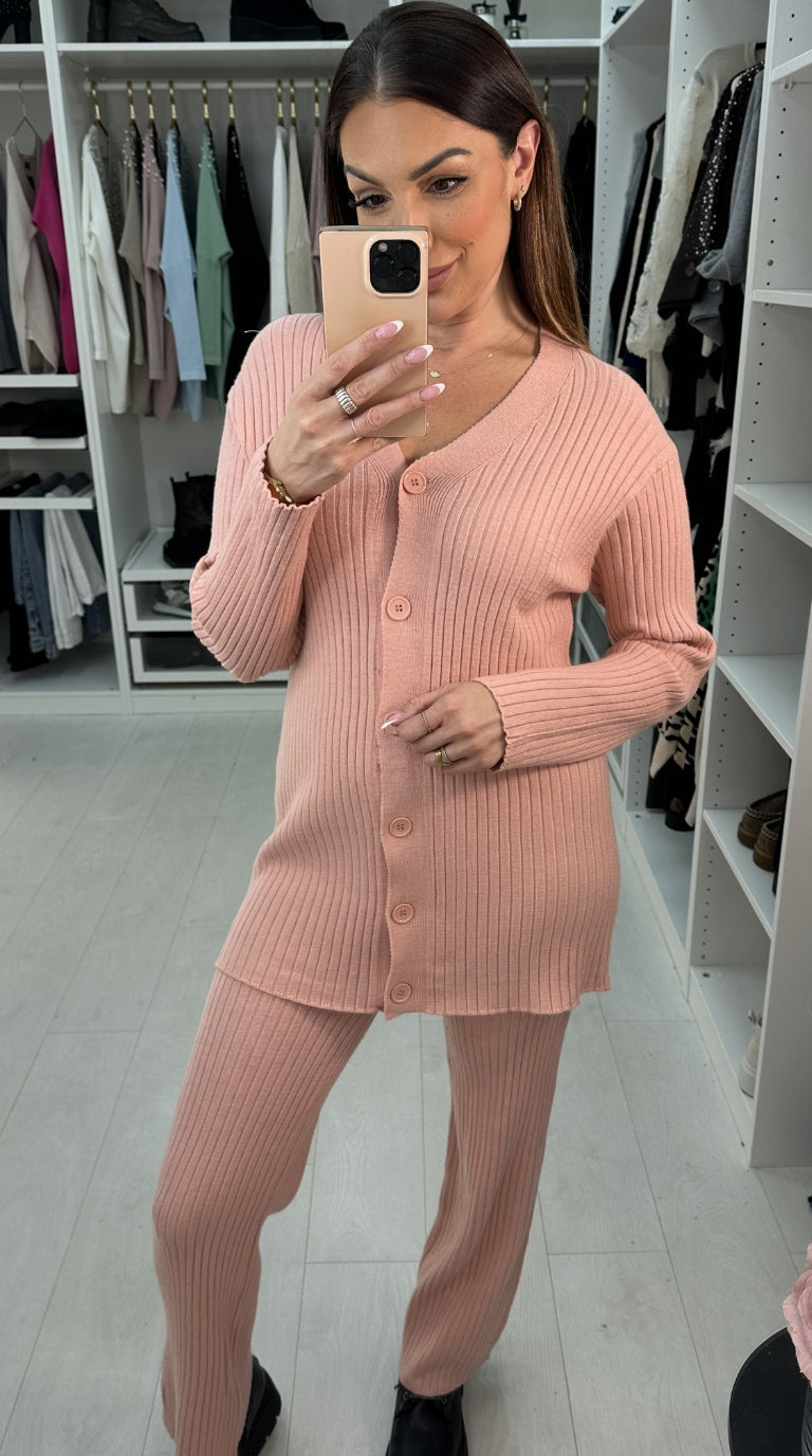 Ditah Plain Ribbed Loungewear Set