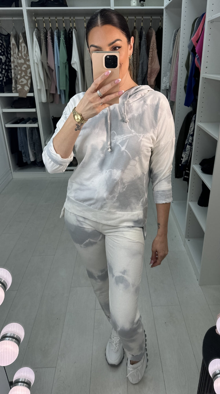 Renise Oversized Tie Dye Hooded Loungewear Set