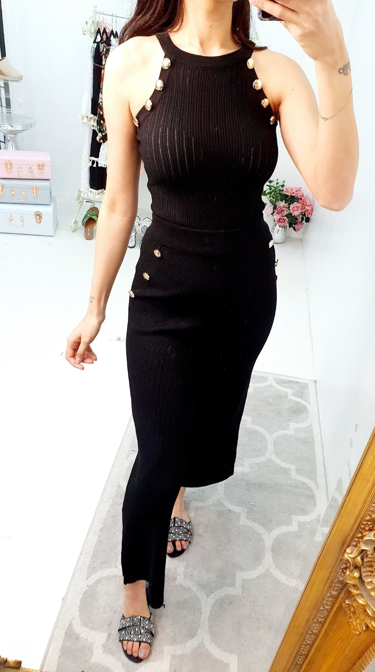 Primmy Button Detail Knitted Loungewear Set