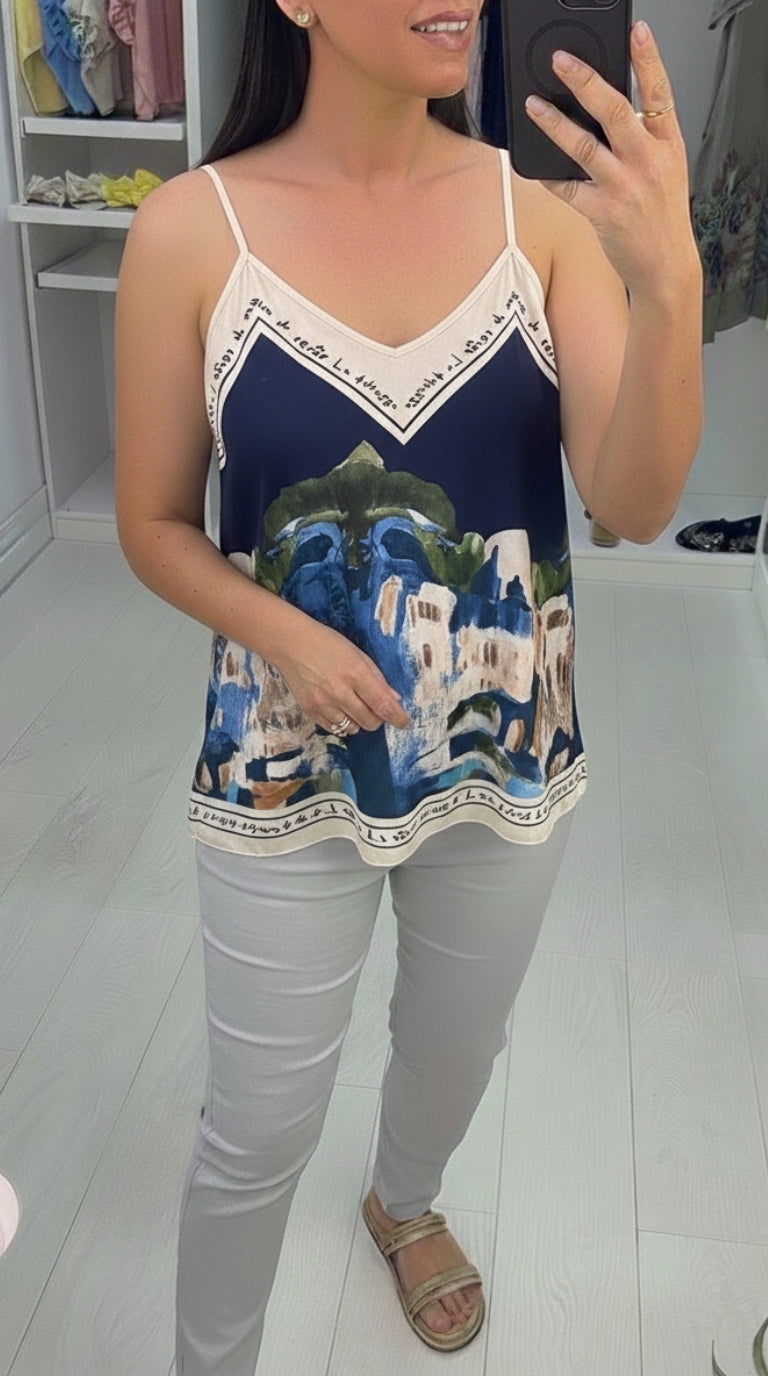 Leora Strappy Loose Fit Silk Top