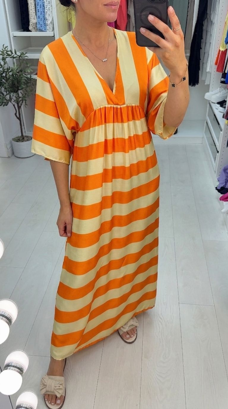 Katarina Stripe Silk Maxi Dress