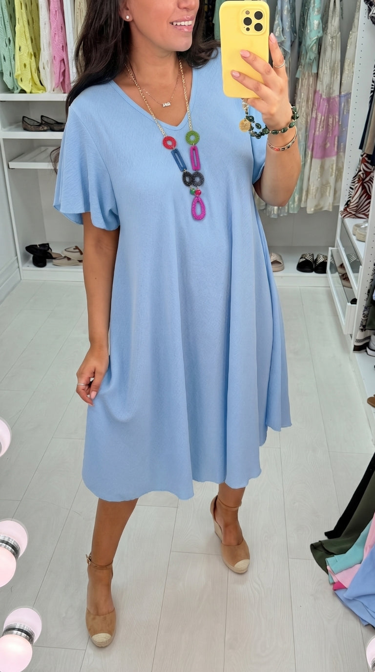 Amira Loose Fit Dress With Necklace