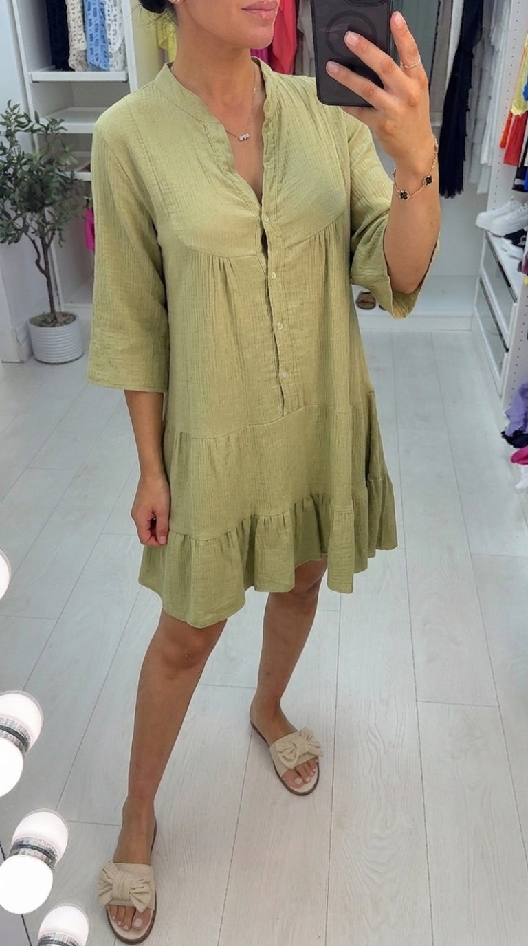 Enya Oversized Smock Shirt Dress