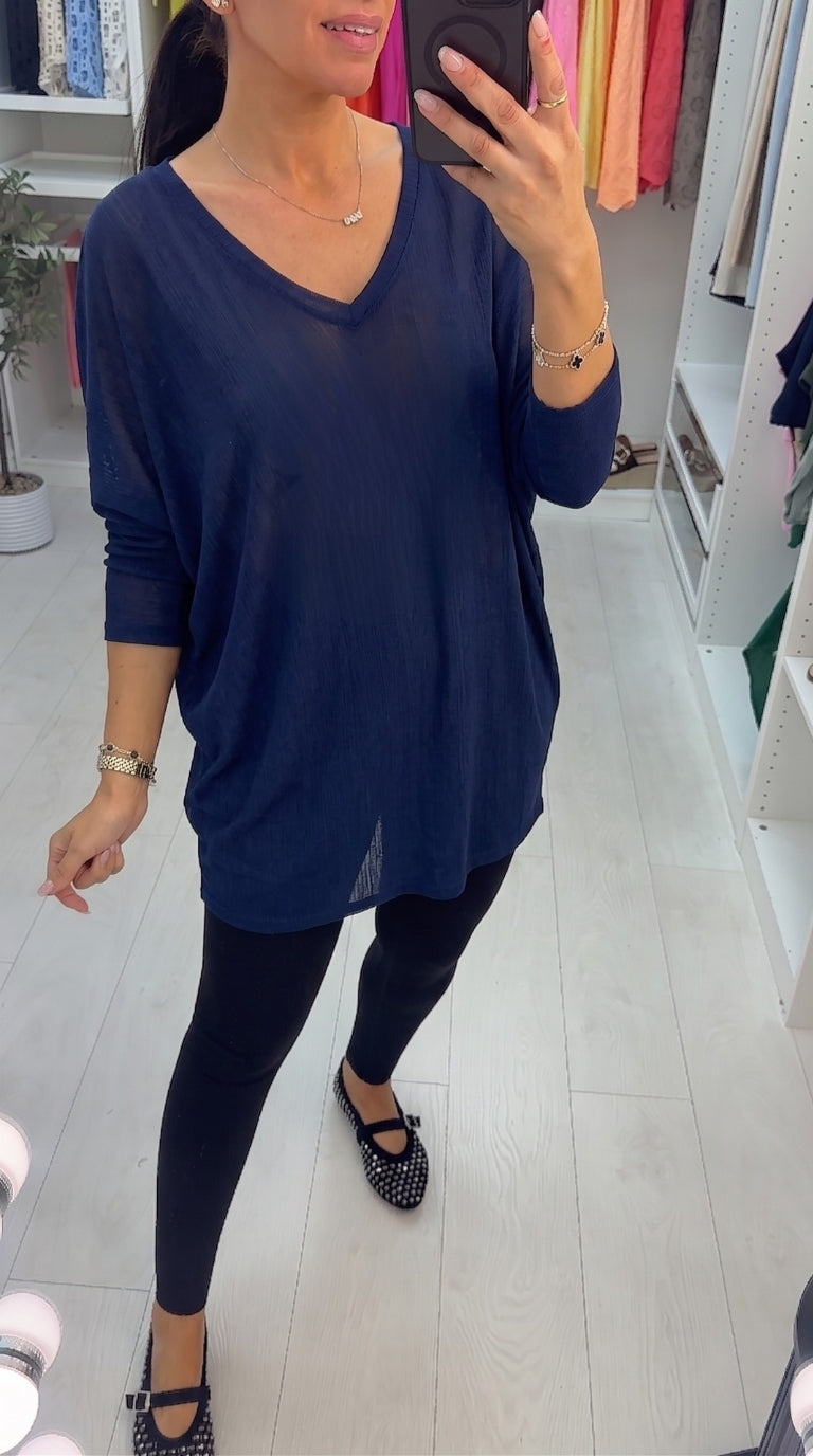 April Ribbed Asymmetric Hem Top