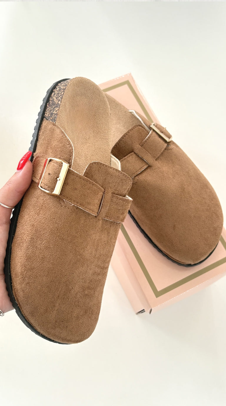 Adrianna Faux Suede Slip On Clogs